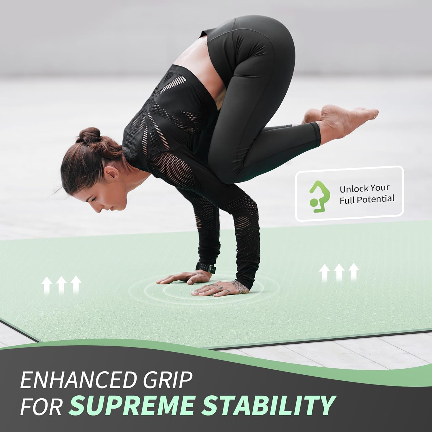 CAMBIVO Yogamatte XXL, Yoga Matte 183cm x 122cm Groß，6/8/10/12mm Extra-DickE Fitnessmatte, Breite Sportmatte Rutschfest, TPE Pilatesmatte Gymnastikmatte mit Handtuch