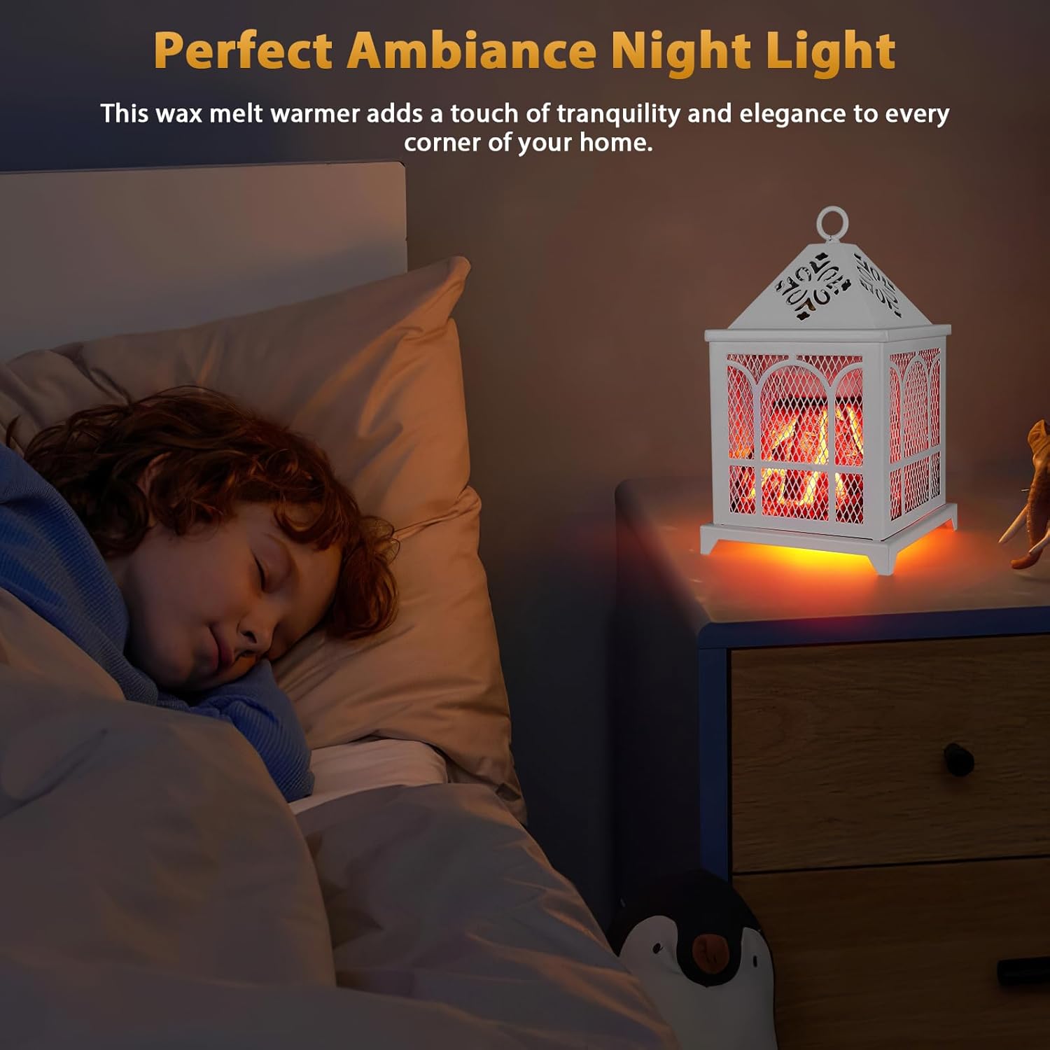 Elektrische Duftlampe,4 in 1 Kamin Duftlampe für Duftwachs,Kerze,Duftöl, Elektrischer Wachswärmer Aroma Diffuser Duftöl Lampe Duftwachs Lampe Elektrisch Aromalampe für Büro Schlafzimmer Dekoration