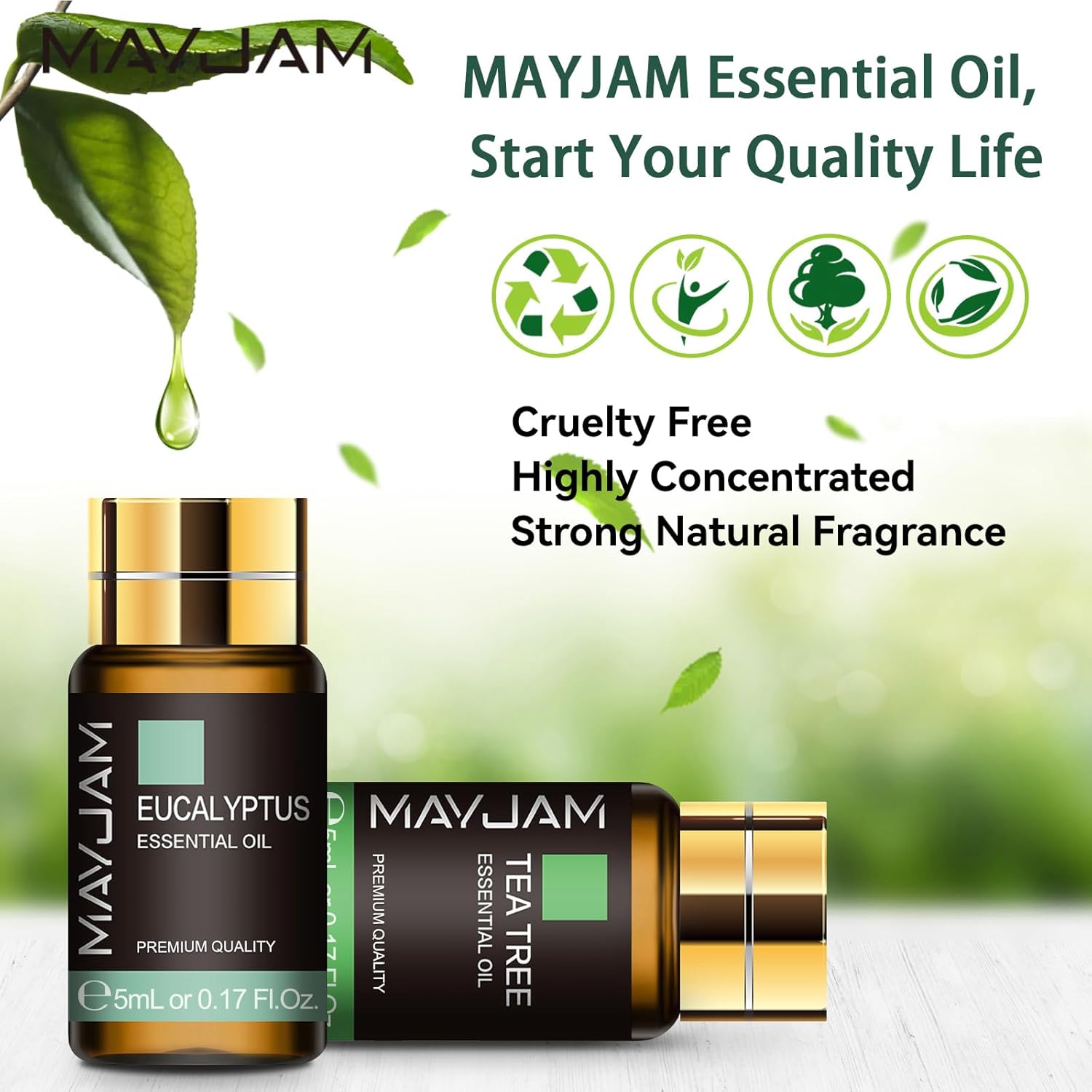 MAYJAM Ätherische Öle Set 20Pcs, Ätherisches Öl Geschenk Set für Diffusor, Luftbefeuchter - Lavendel Jasmin Eukalyptus Vanille Sandelholz Süßorange Rose Bergamotte und Mehr