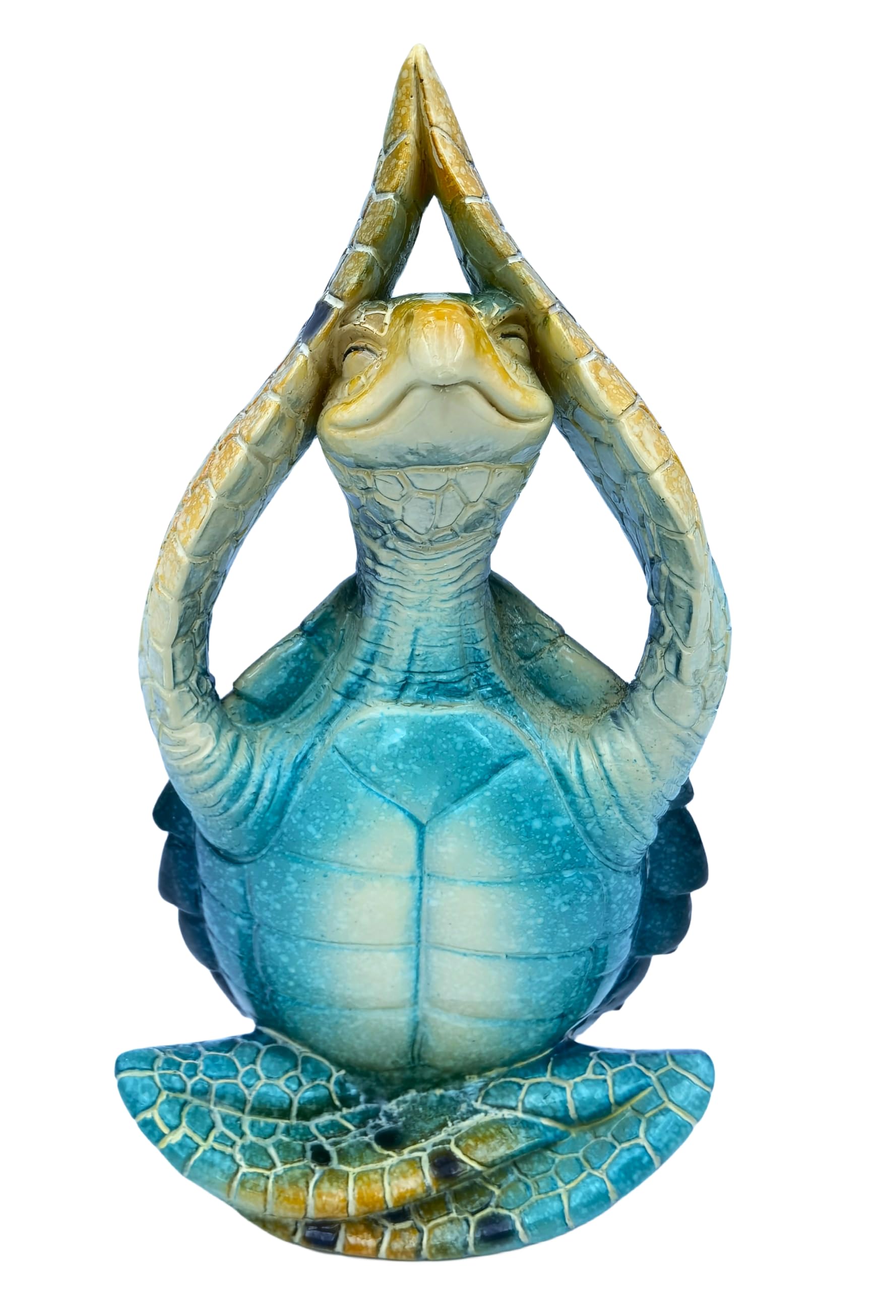 VVGIFTS Sea Turtle Meditation Zen Yoga Coastal Beach Resin Statue for Decor | Perfect bathroom decor and for home desk or shelf decoration ornament ,So well made, perfect size, beautiful vibrant colors.