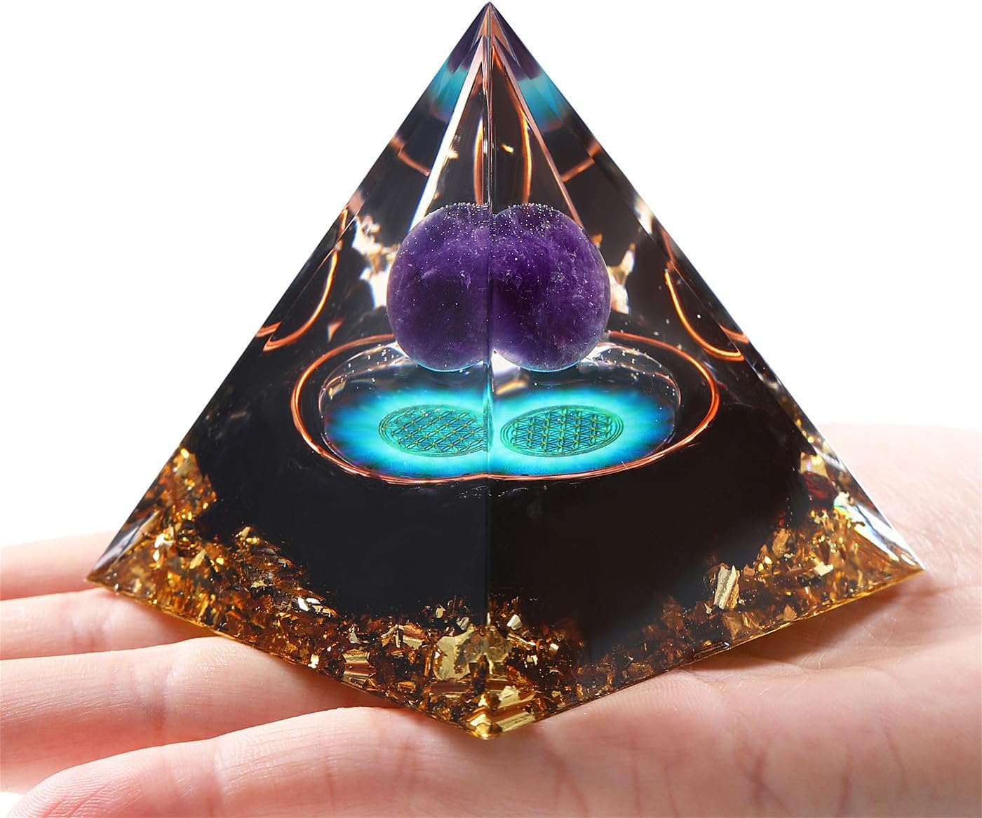 XIANNVXI 2.4" Große Kristalle Pyramide Amethyst Stein Obsidian Edelsteine Natürliche Heilsteine Pyramiden Reiki Spirituelle Geschenke für Frauen Männer