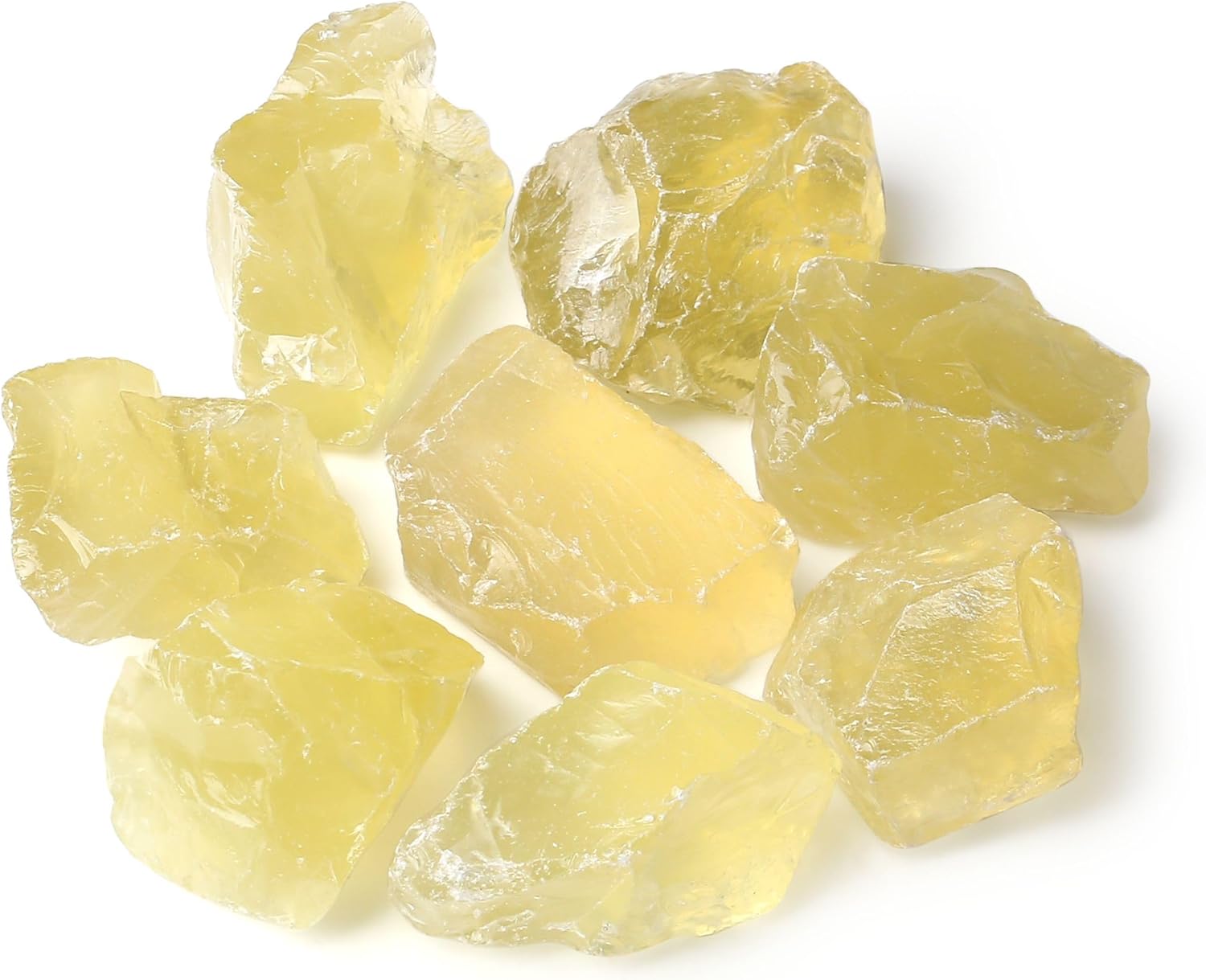 QINJIEJIE 100% Großes Citrin Rohsteine Premium Wassersteine Kristalle Steine 4 Stück Natursteine Heilsteine set 2"