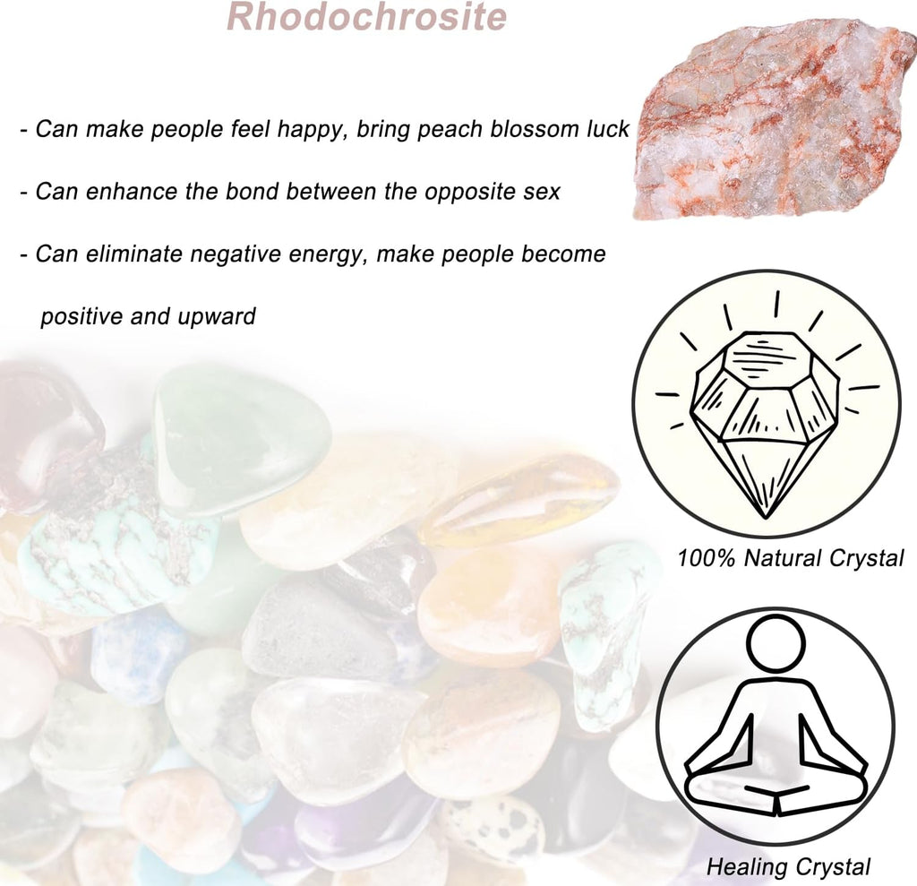 Erliway 1.25-2 Inch Rhodochrosite Raw Crystals, Natural Rough Rhodochrosite Stone, Healing Raw Stones for Well Rocks, Home Decor Meditation Energy Balancing Wire Wrapping Wicka Reiki