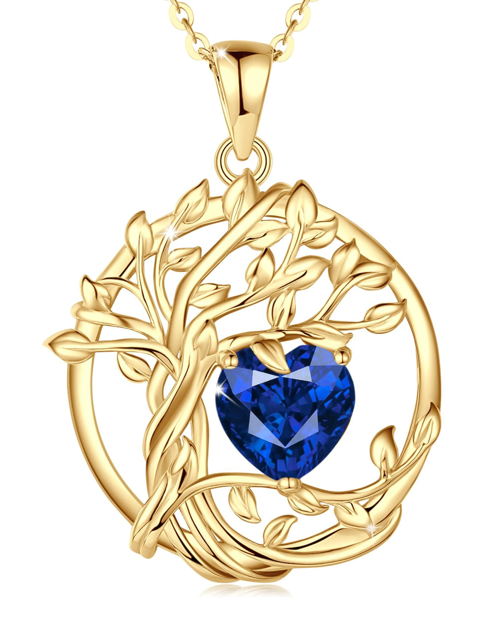 FANCIME Tree of Life Baum des Lebens Geburtstein Halskette Sterling Silber Anhänger Geburtstein Kette Edelstein Jahrestag Geburtstag Schmuck Weihnachten Geschenke für Damen Mama Ihre Frau