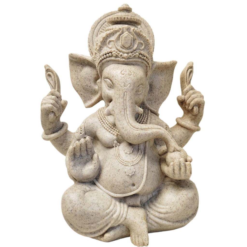 Ganesha Buddha Statue,Buddha Figur,Deko Statue,Deko Wohnzimmer,Indische Ganesha, Home Store Dekoration(9.5cm/Weiss)