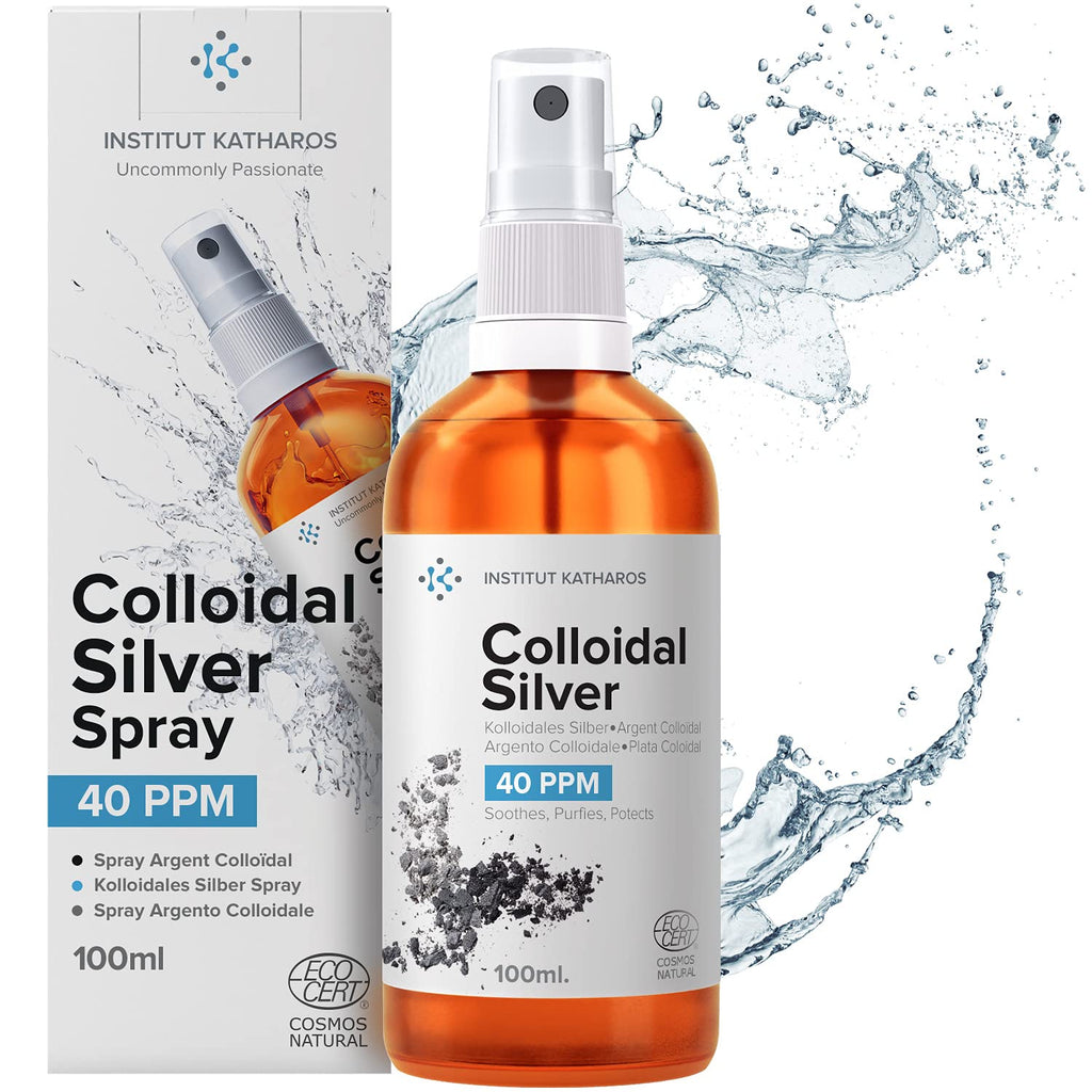 Colloidal Silver Liquid 3.4 fl oz Spray ● Bioactive Hydrosol Silver Water ● Protects, Purifies, Soothes Skin ● 40 PPM ● Organic Structured Colloidal Spray