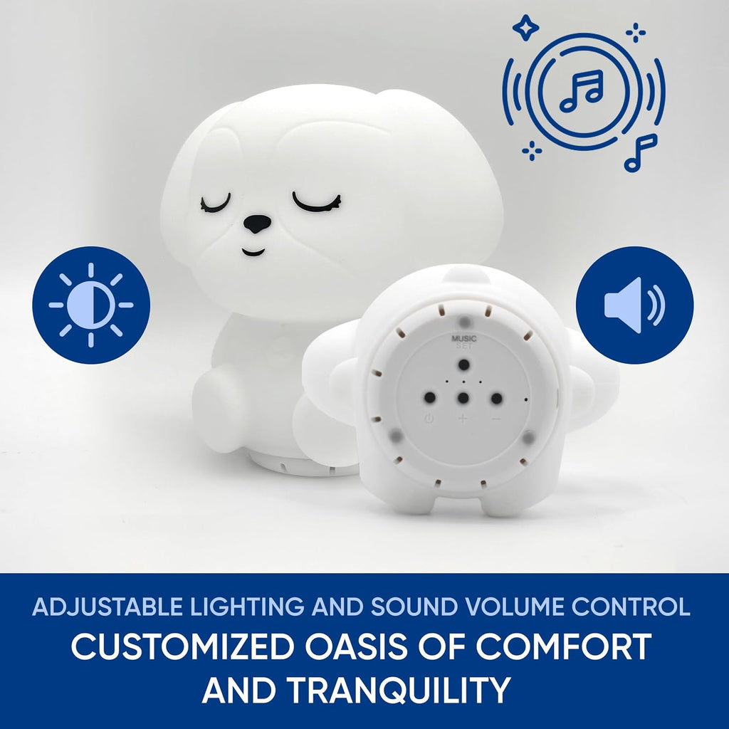 Rainlax Mindfulness Breathing Puppy, 4-7-8 Guided Visual Meditation Light | 3-in-1 Breathing Night Light Device & Noise Machine for ADHD Anxiety Stress Relief Sleep - Gifts for Kids & Adult Women Men