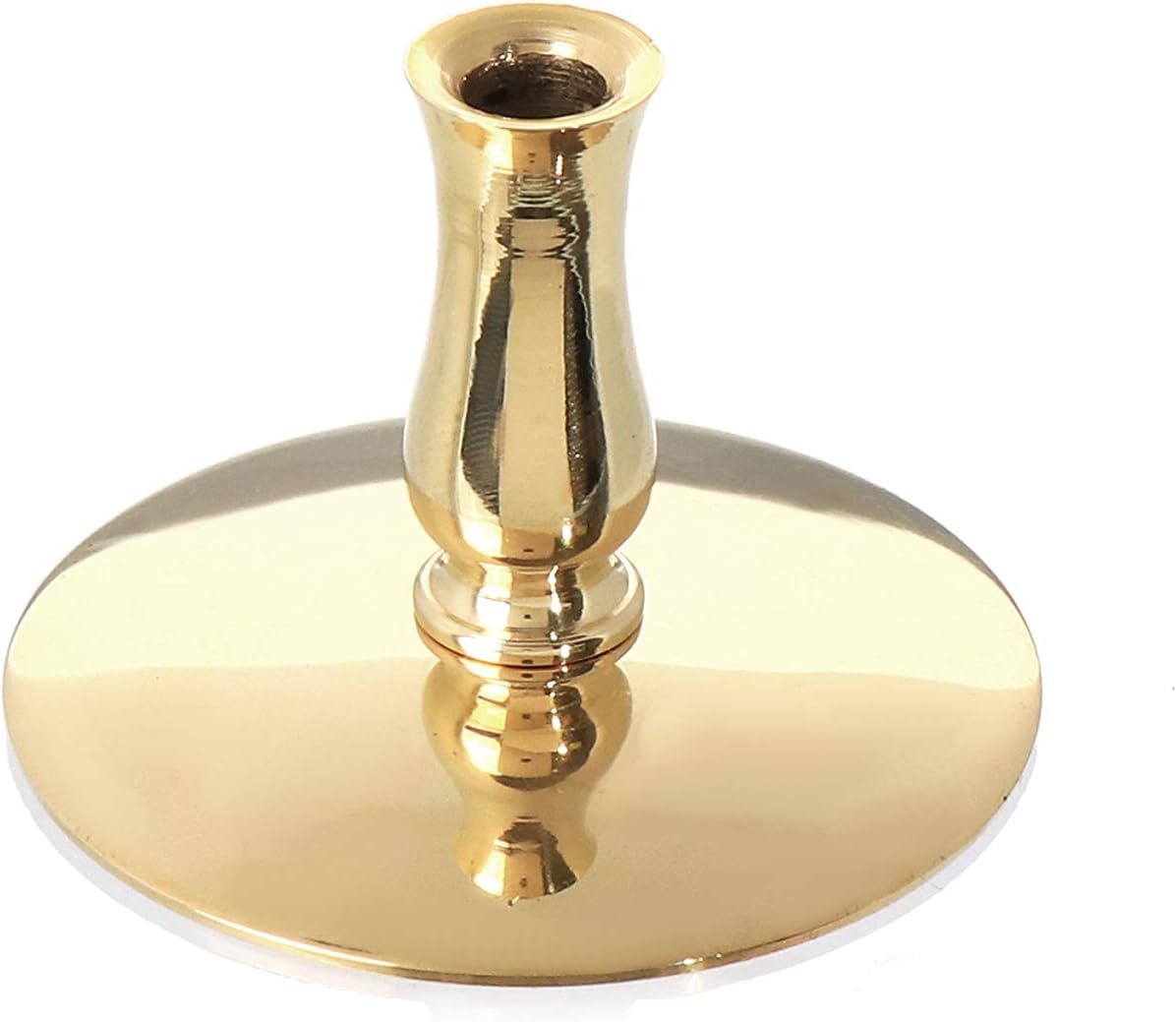 NKlaus 1x Kerzenhalter Messing gold Kerzenständer Dünne Altarkerzen Ritualkerzen Bienenwachskerzen bis Ø6,7mm Leuchter Hochzeit 6731