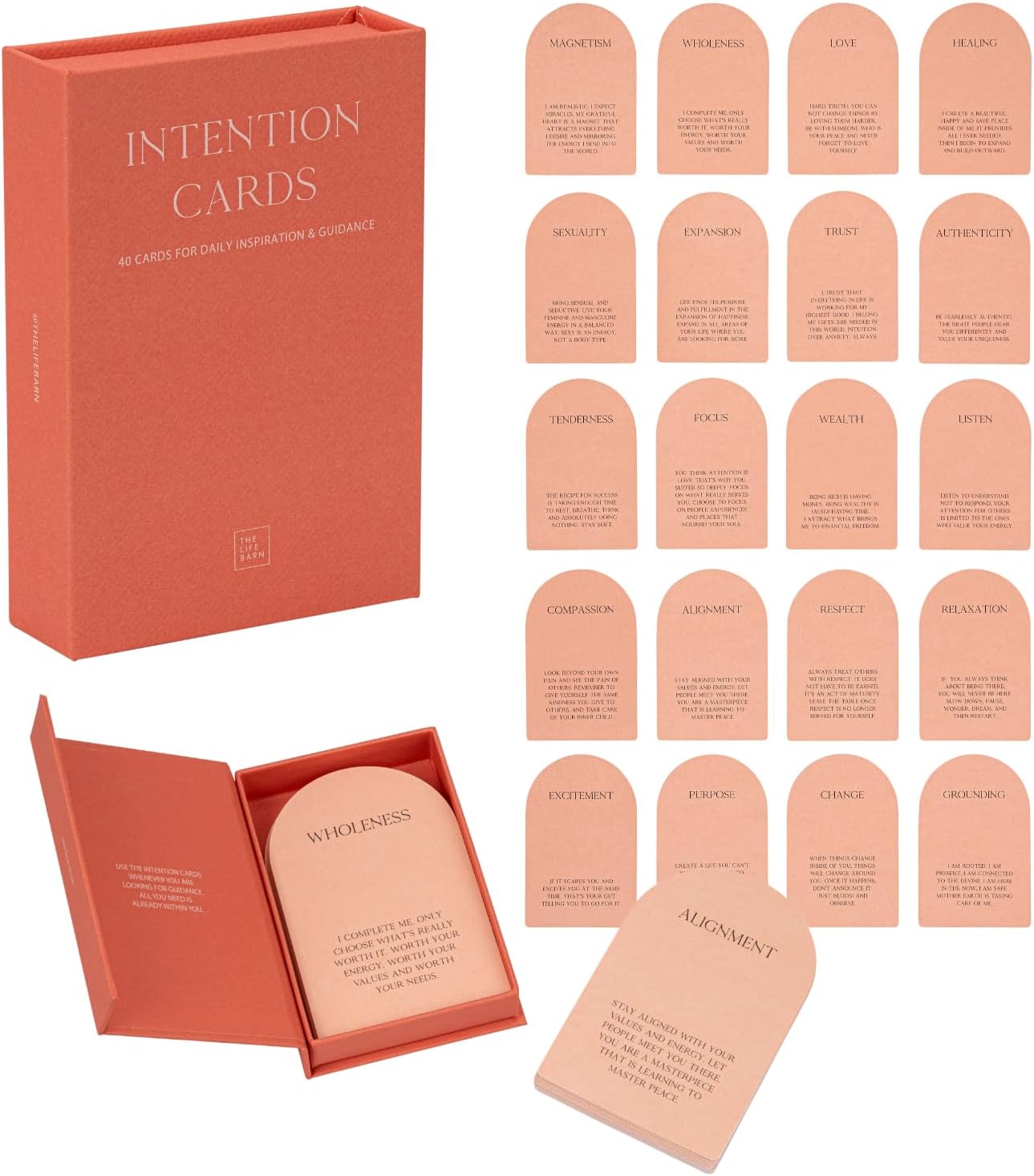 40 Intention & Orakelkarten Affirmationskarten in hochwertiger Leinenbox Achtsamkeit & Selbstreflexion