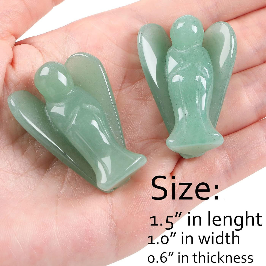 XIANNVXI Green Aventurine Guardian Angel Crystals Angel Figure Healing Crystal Gemstones Polished Stones Statue Reiki Angel Figure Guardian Angel Gift