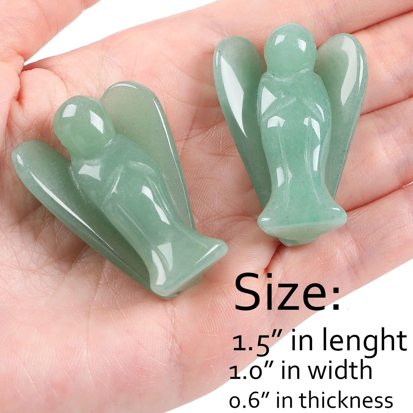 XIANNVXI Green Aventurine Guardian Angel Crystals Angel Figure Healing Crystal Gemstones Polished Stones Statue Reiki Angel Figure Guardian Angel Gift