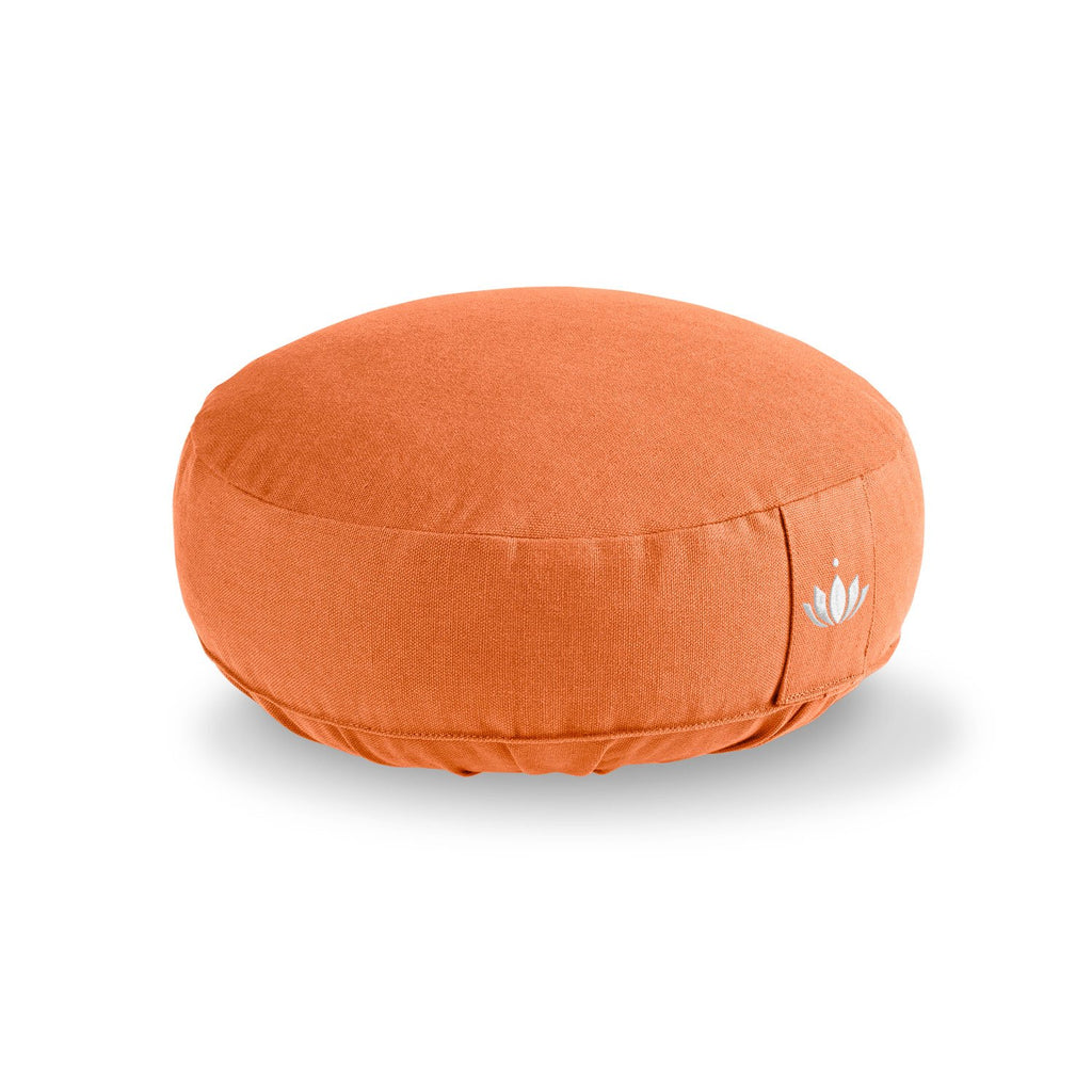 Lotuscrafts® Meditationskissen mit 10 cm Sitzhöhe, extra niedrig, Yoga Kissen mit Dinkelfüllung, Yogakissen Rund, Bodenkissen Rund, Yogakissen Meditationskissen, Bezug waschbar, GOTS Zertifiziert