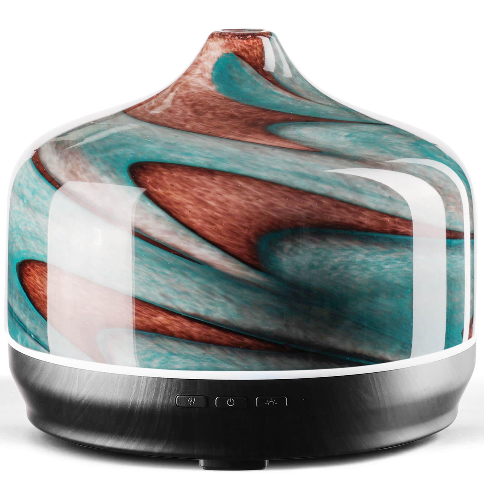 Porseme Aroma Diffuser 500ml, Handgeblasen 3D Glas Luftbefeuchter, Ultraschall Aromatherapie Öle Diffusor mit 7 farbigem LED Licht,Diffusor für Ätherische Öle Letzte 15-21 Stunden,BPA Frei für Wohnung