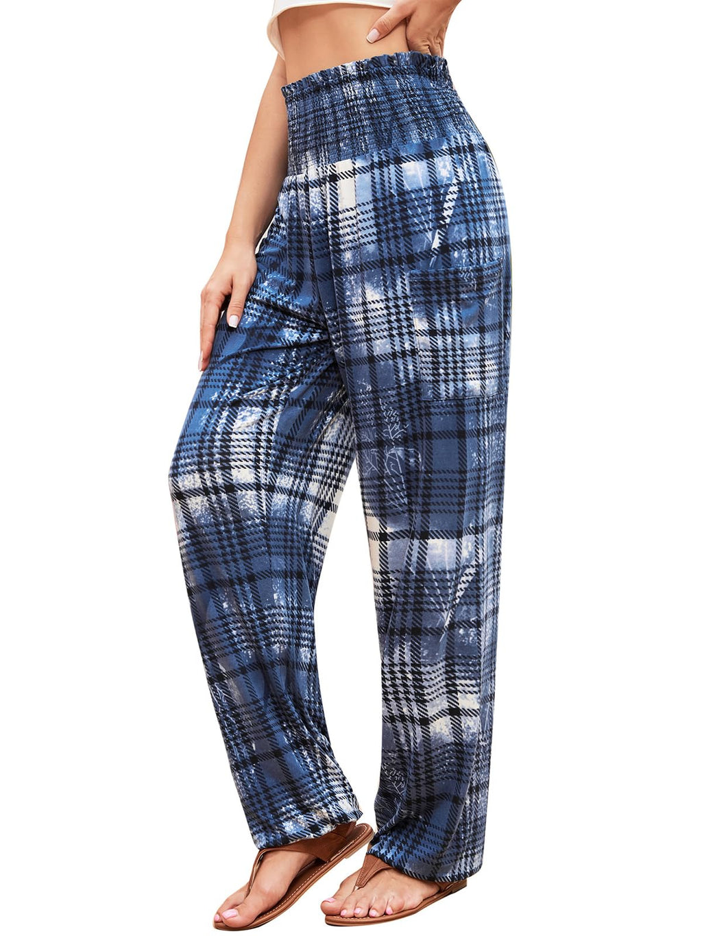 QIANXIZHAN Women's Harem Pants, High Waist Yoga Boho Trousers with Pockets