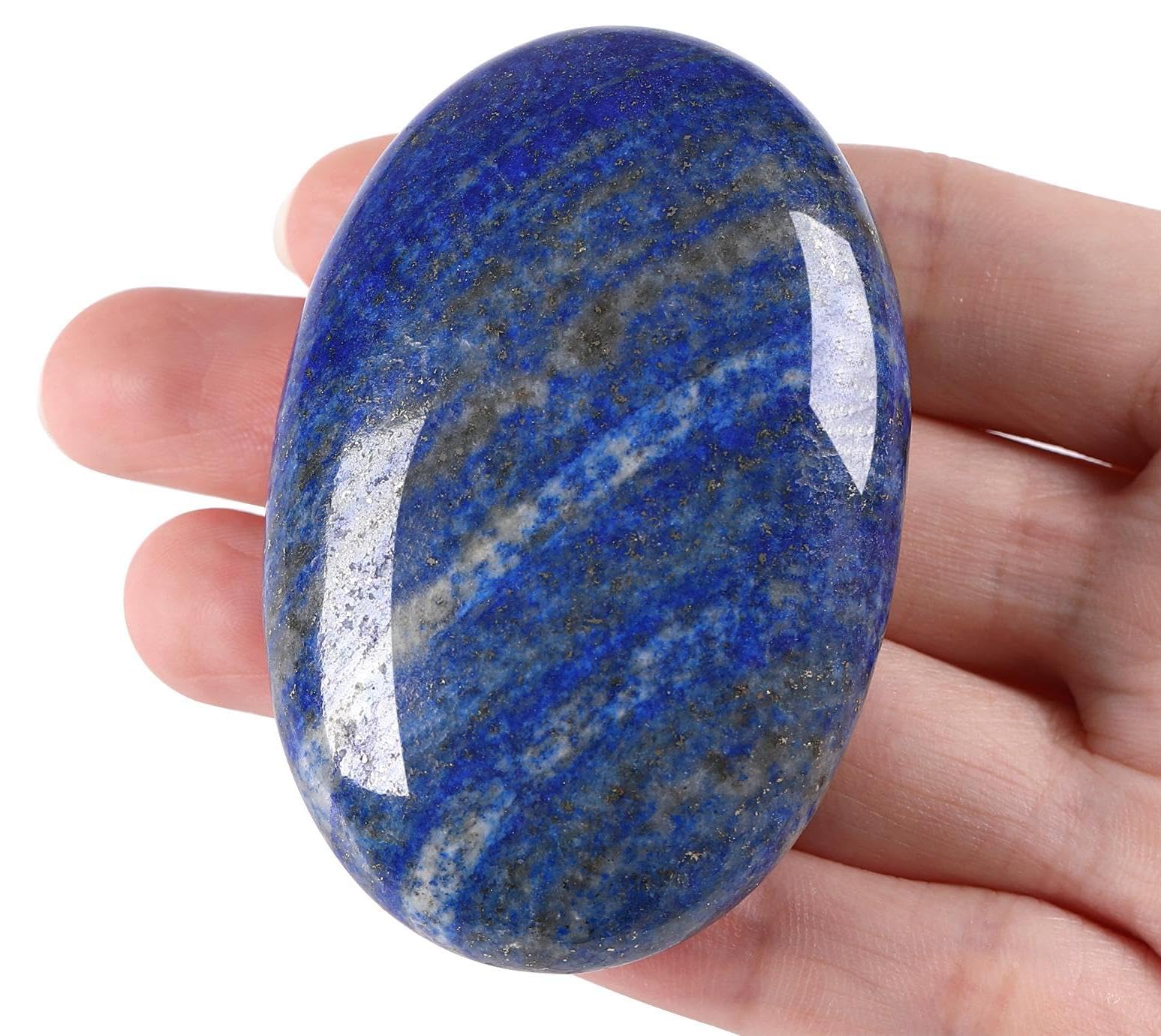 QINJIEJIE Groß Amethyst Edelsteine 2.4" Ovale Kristalle Natürliche Steine Sorgensteine Handschmeichler Stein Kristall Spirituelle Geschenke Reiki Meditation Deko 1PC