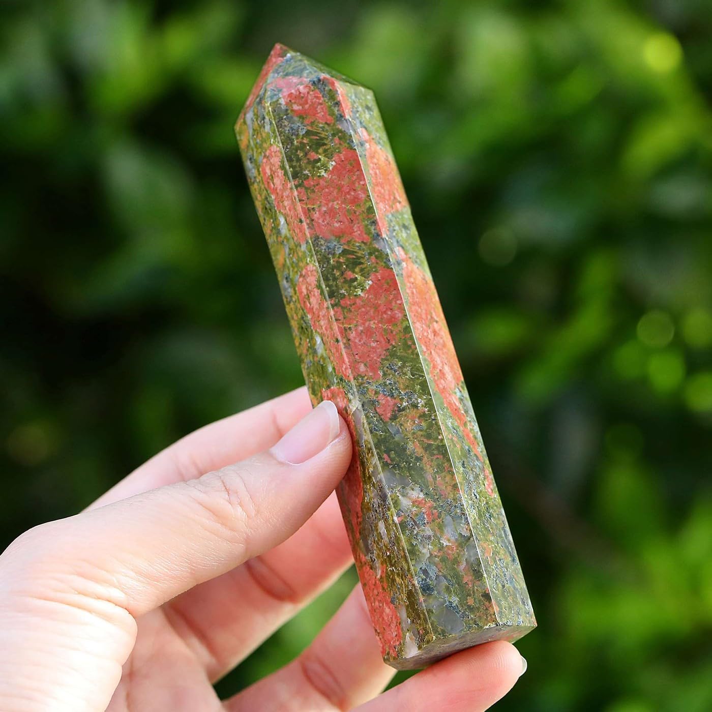 LAIDANLA Tiger Eye Healing Crystals Wands 3.5-4" Polishing Natural Reiki Energy Wand Stone Hexagonal Point Large Crystal Gemstones for Meditation Therapy Crystal Grid Decoration 1Pcs
