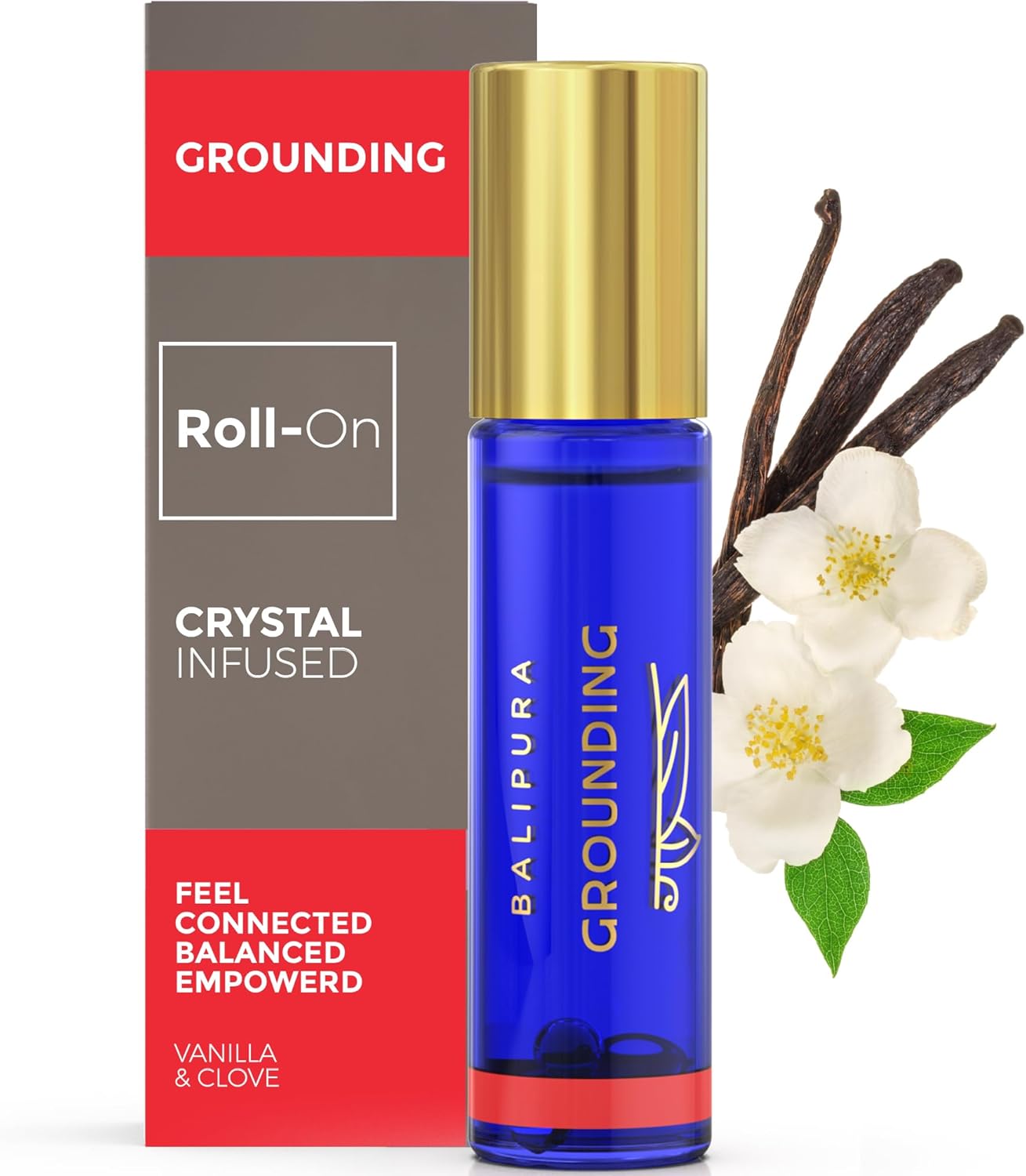 BALIPURA – Roll-On mit ätherischem Vanilleöl und positiven Energie-Chakren – Mischung aus natürlichen ätherischen Ölen, spirituelles Geschenk, Roll-On mit Heilkristallen
