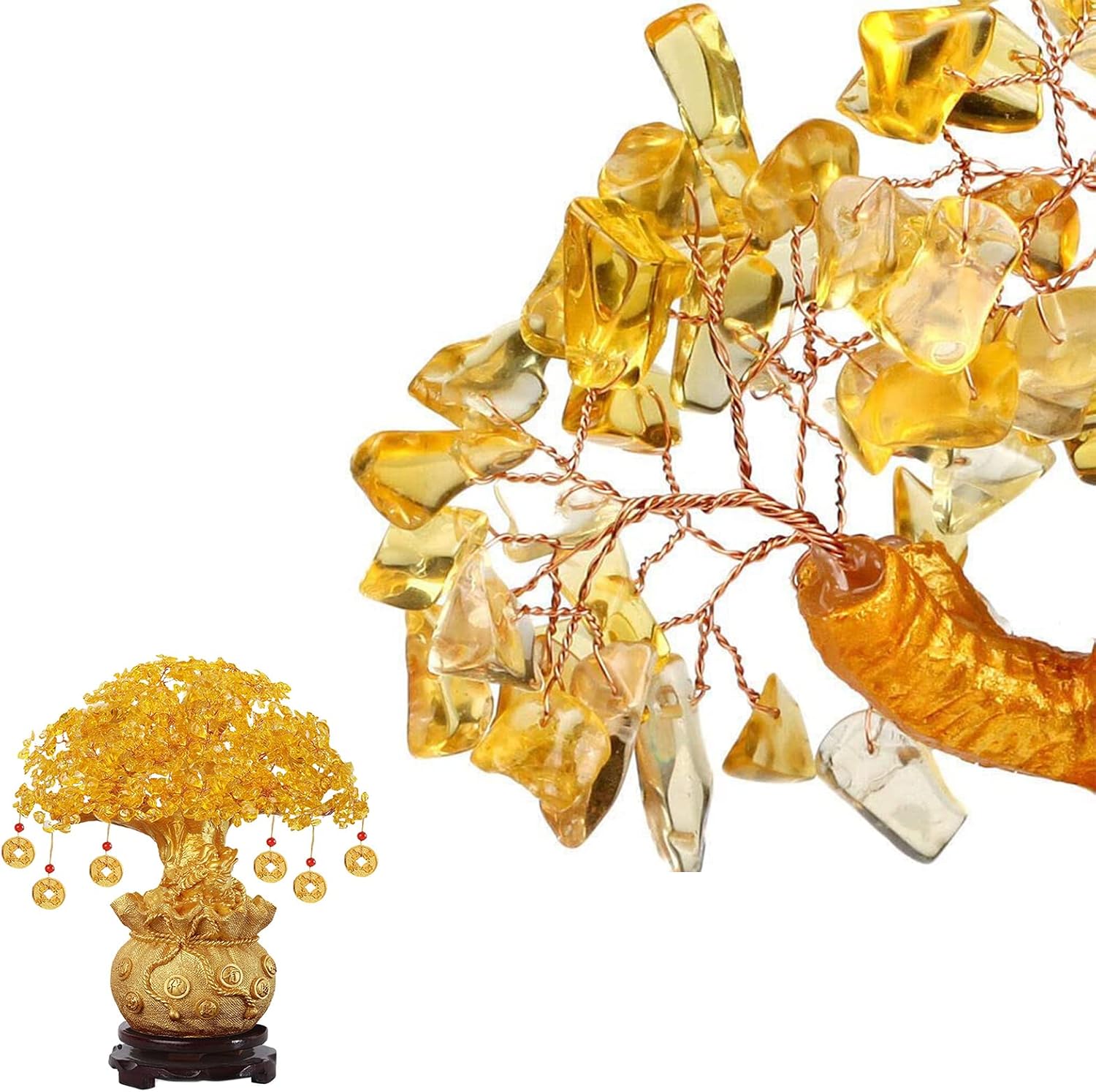 Oneroomone Reicher Baum, Geld Baum Feng Shui Bonsai, Gold Glücksbaum, für Zuhause, Büro, Ladendekoration