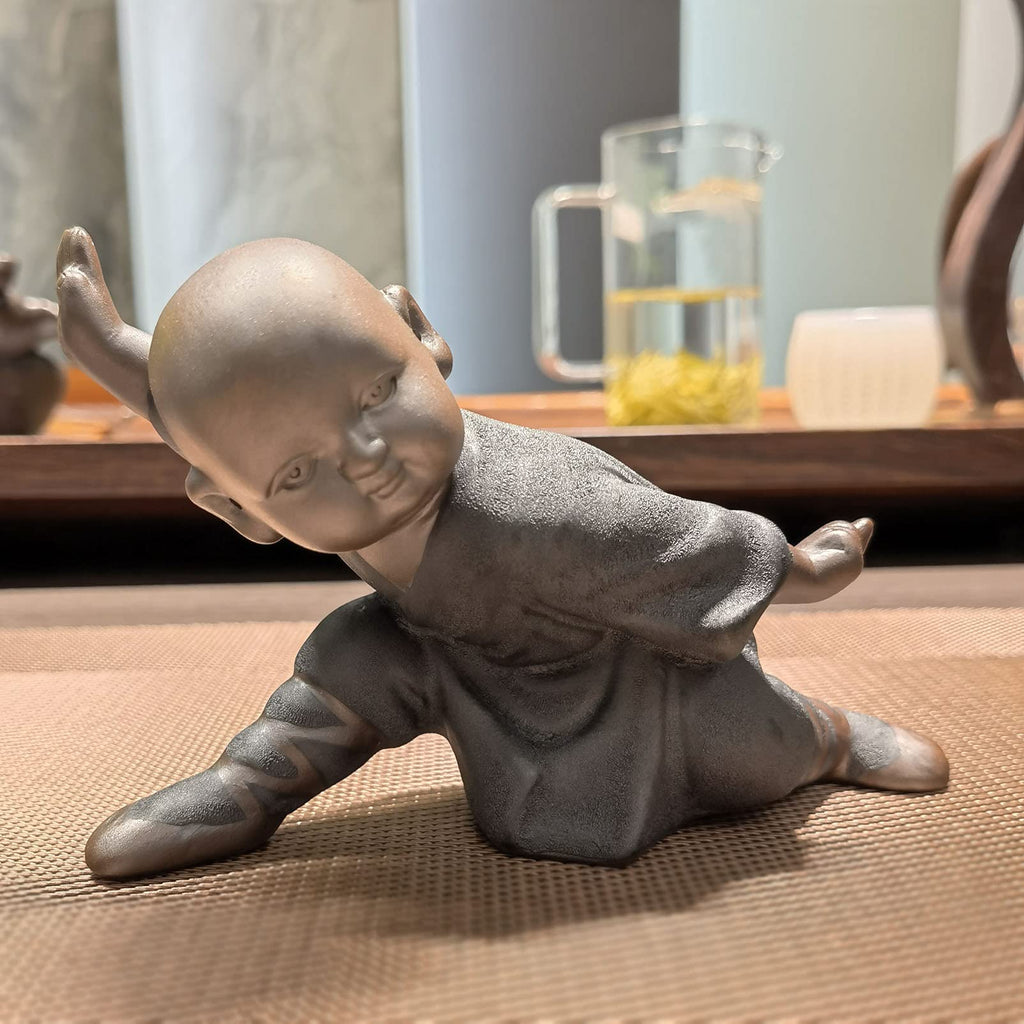 Buddha Figur Statue Mönch Skulptur Tea Tray Dekor Zen Ornament Wetterfest Frostsich Innen und Dekoration für Wohnzimmer Schlafzimmer Balkon Terrasse oder als Geschenk