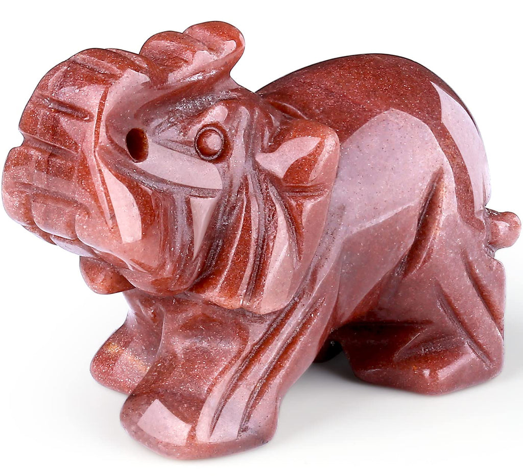 QINJIEJIE Amethyst Elephant Decor Statue Crystals Healing Stones Crystal | Pocket Figurines Cute Ivory Wedding Anniversary Sculpture Gemstones Home Office Desk Purple Decor Elephant Gifts for Women