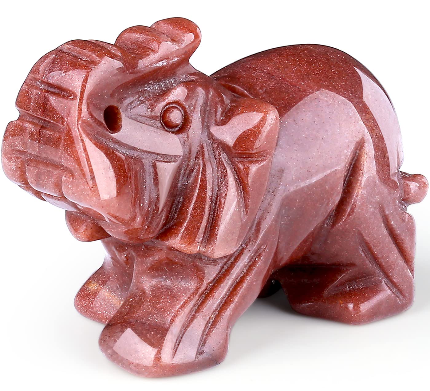 QINJIEJIE Amethyst Elephant Decor Statue Crystals Healing Stones Crystal | Pocket Figurines Cute Ivory Wedding Anniversary Sculpture Gemstones Home Office Desk Purple Decor Elephant Gifts for Women