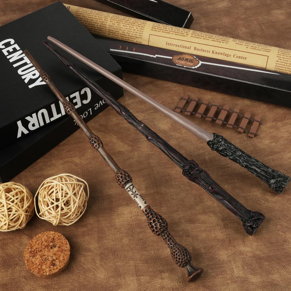 Aomig Zauberstab Magischer Zauberstab für Zauberer Zauberlehrlinge, Erwachsene Kostümzubehör für Zauberer Zauberlehrlinge Halloween Cosplay Karneval Halloween Karneval Weihnachten Cosplay Party