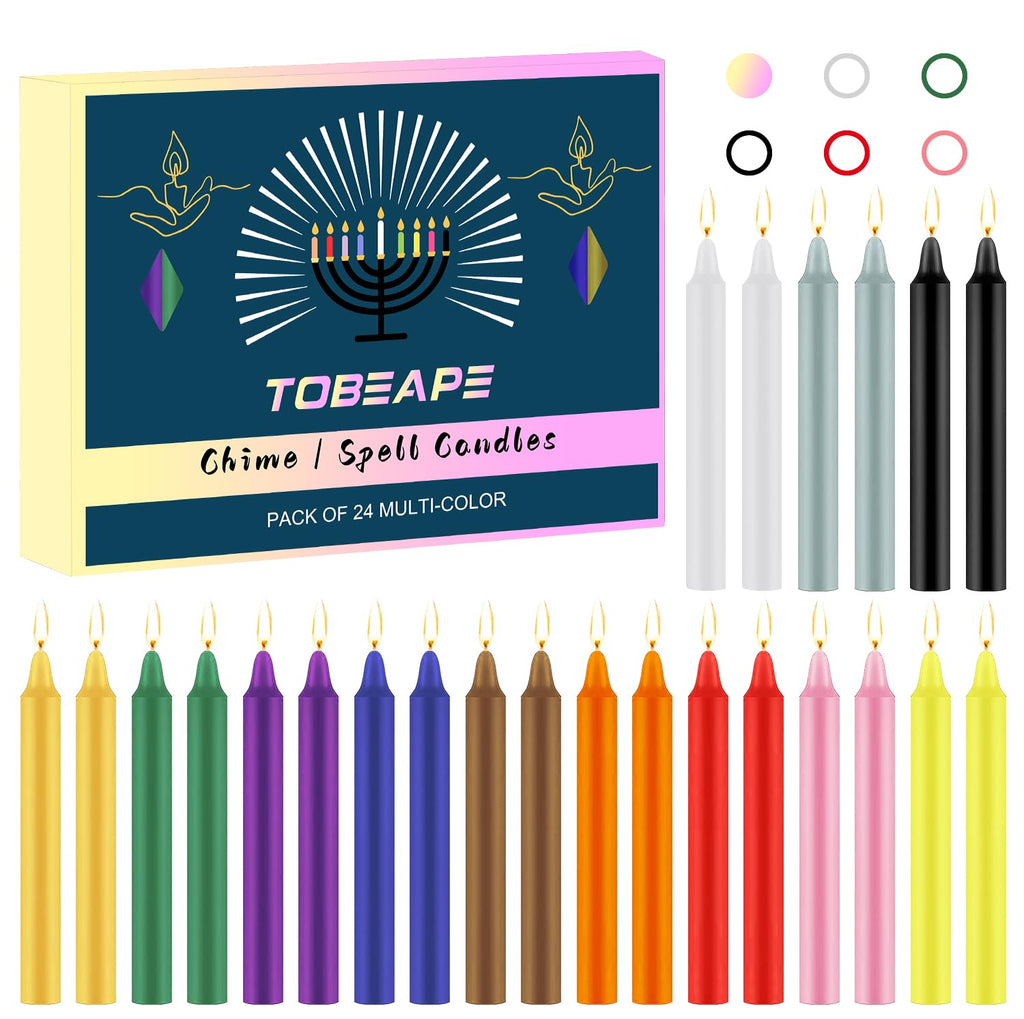 Tobeape 100 Stück Stabkerzen kurz bunt,1,27 x 10 cm Kleine Kerzen farbige, tropffreie unparfümierte Spitzkerzen Geburtstagskerzen für Geburtstagszug Party dünne Mini Kerzen für Witchcraft Wicca Ritual