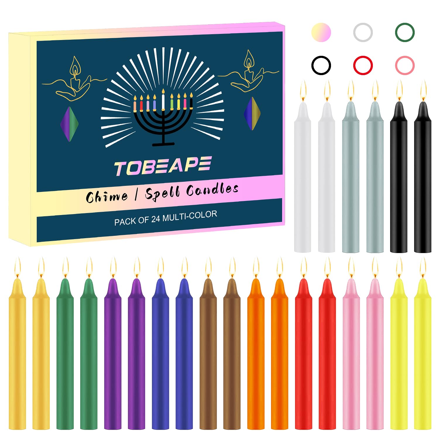 Tobeape 100 Stück Stabkerzen kurz bunt,1,27 x 10 cm Kleine Kerzen farbige, tropffreie unparfümierte Spitzkerzen Geburtstagskerzen für Geburtstagszug Party dünne Mini Kerzen für Witchcraft Wicca Ritual