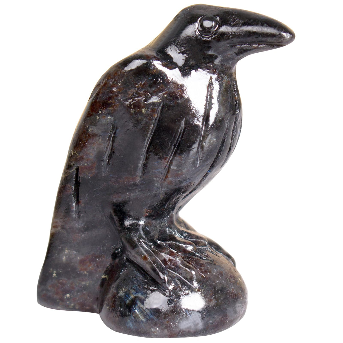 Black Obsidian Raven Statue Gothic Witchy Decor Hekate Crystal | 2 Inch Natural Mystical Crow Healing Crystal Figurine. Witchy Decor For Home Office Meditation Altar Birthday Gift For Women