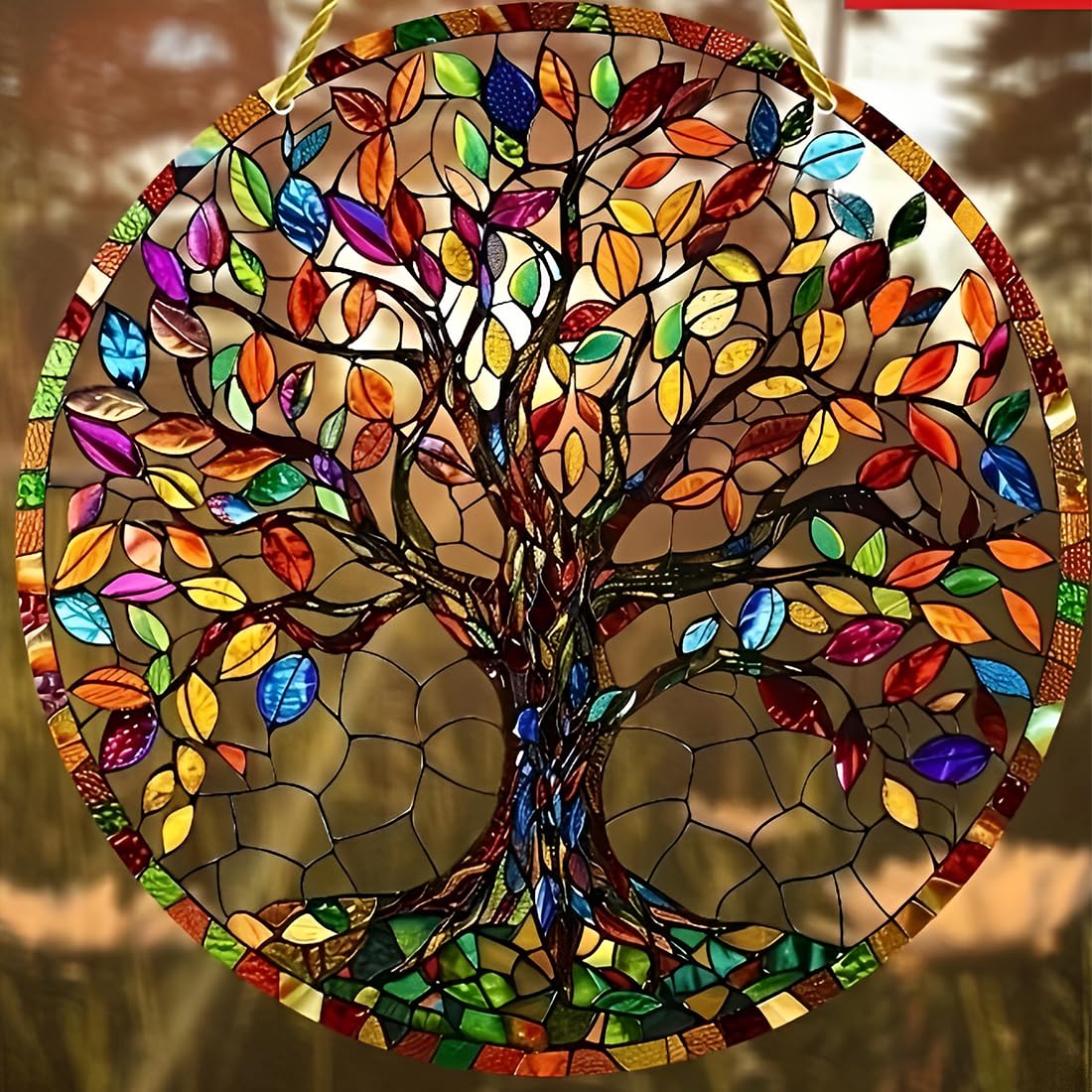 Vintage Lebensbaum Metall Wandkunst Wanddeko Gartendeko Deko Wohnzimmer Schlafzimmer (20 X 20 cm)