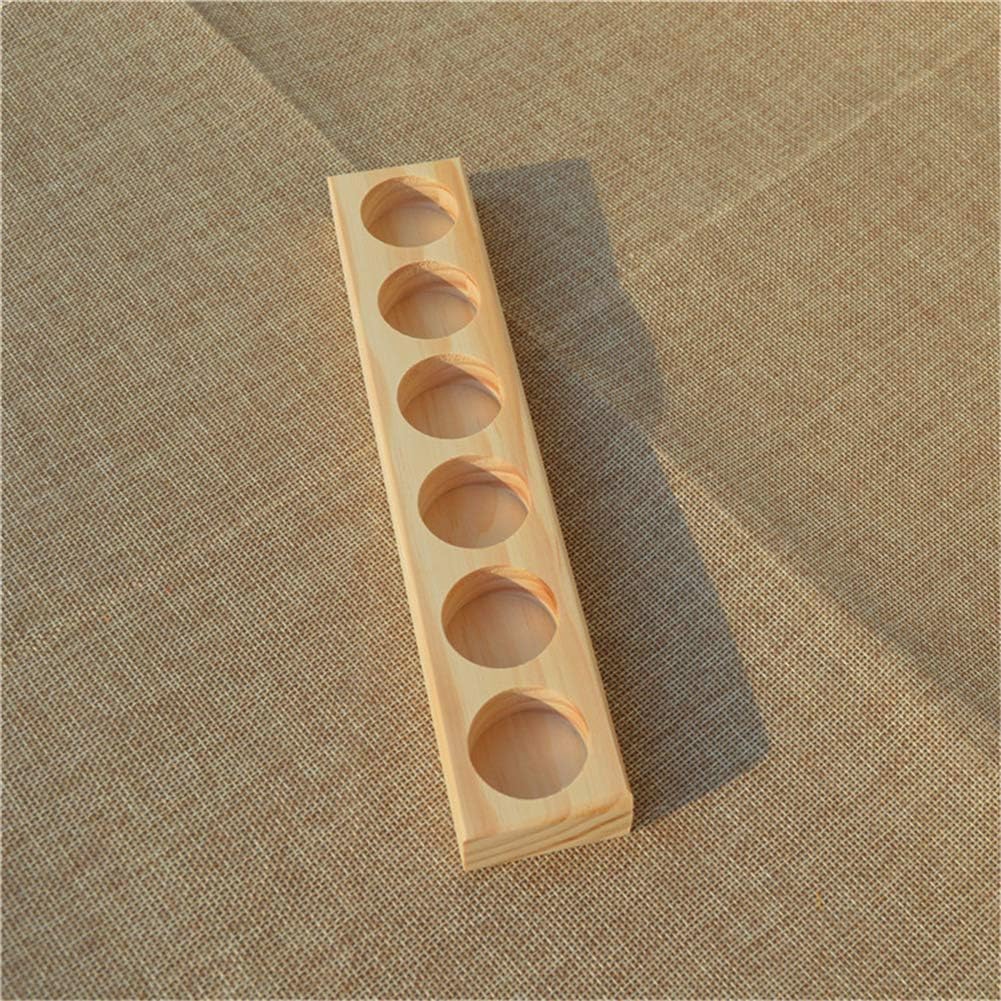 Ätherisches Öl Display Ständer, 6 Löcher Aromatherapie Öle Hölzern Tragen Gestell Halter Organisator Multifunktions Geschenk für Nagellack, Duftöle, Lippenstift, Parfümlagerung