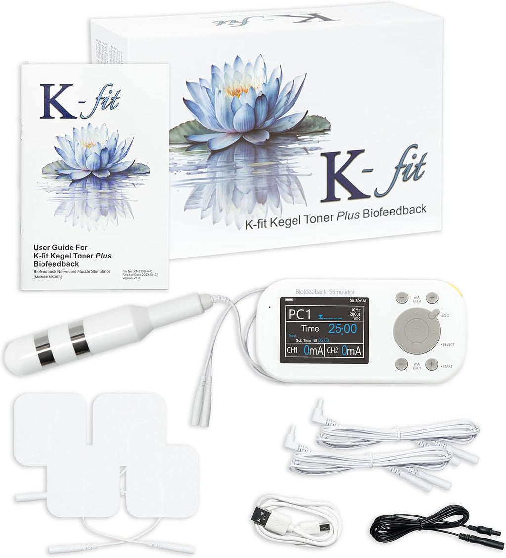 Kegel Toner Plus Biofeedback - Pelvic Floor Exercise Device for Toning and Strengthening, Incontinence - 22 Preset Stim Programs, 6 Biofeedback Games, Full Color LCD Screen, Rechargeable