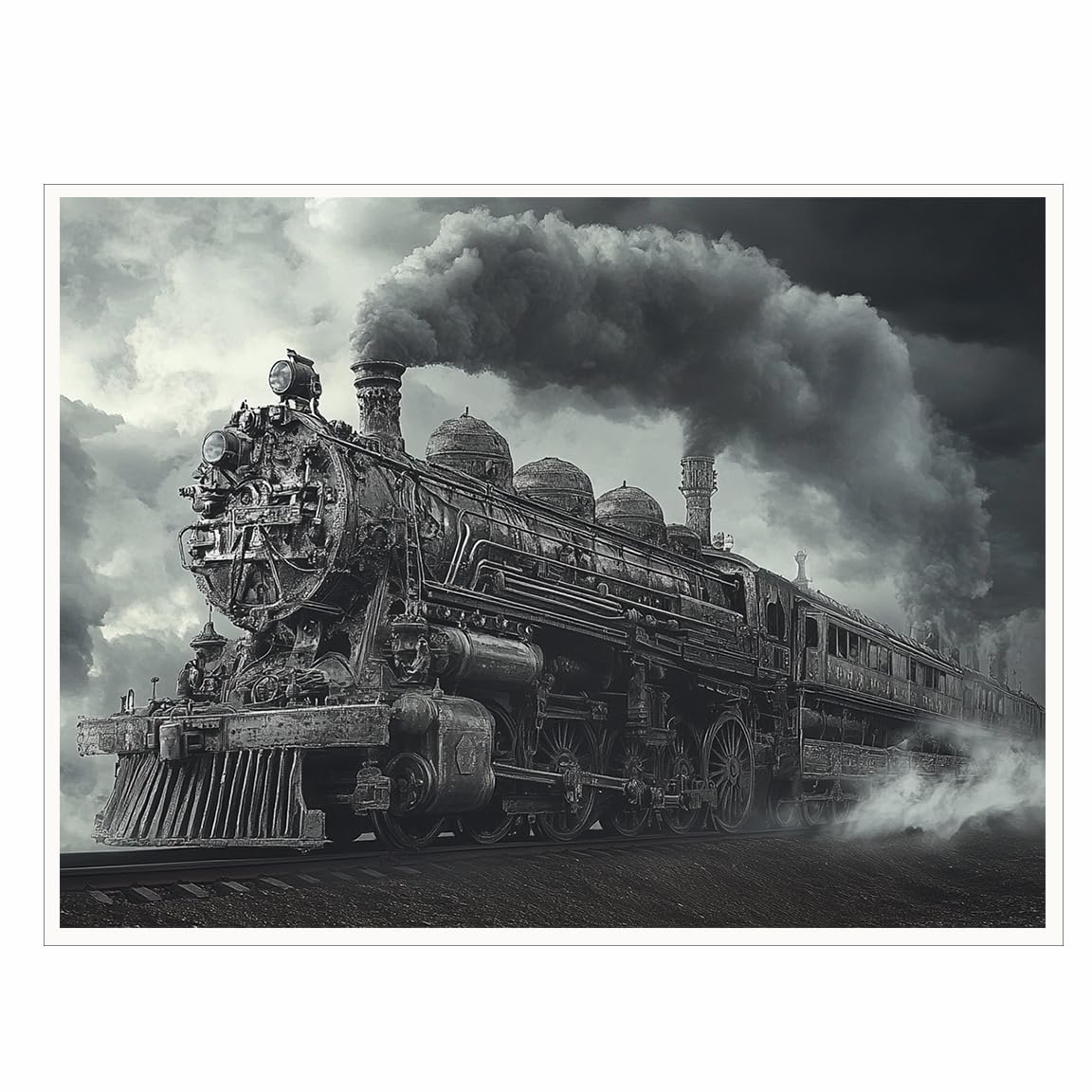 Steampunk Airship Canvas Wall Art Vintage Cityscape Illustration with Metallic Airship and Ornate Buildings Fantasy Sci-Fi Print for Office Lounge Studio Posters 11x14in Unframed