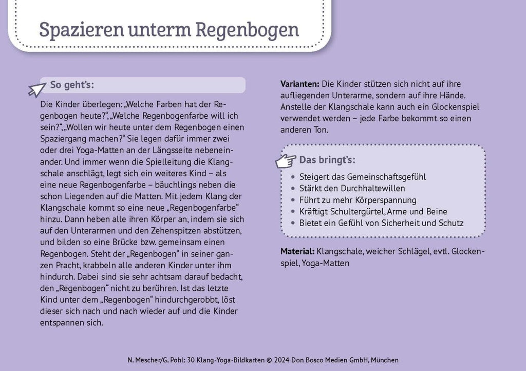 30 Klang-Yoga-Bildkarten: Körperwahrnehmung und Selbstvertrauen mit Kinderyoga. Übungen und Flows für kleine Yogis von 4 bis 10. Spielerisch Stress ... und innere Balance. 30 Ideen auf Bildkarten)