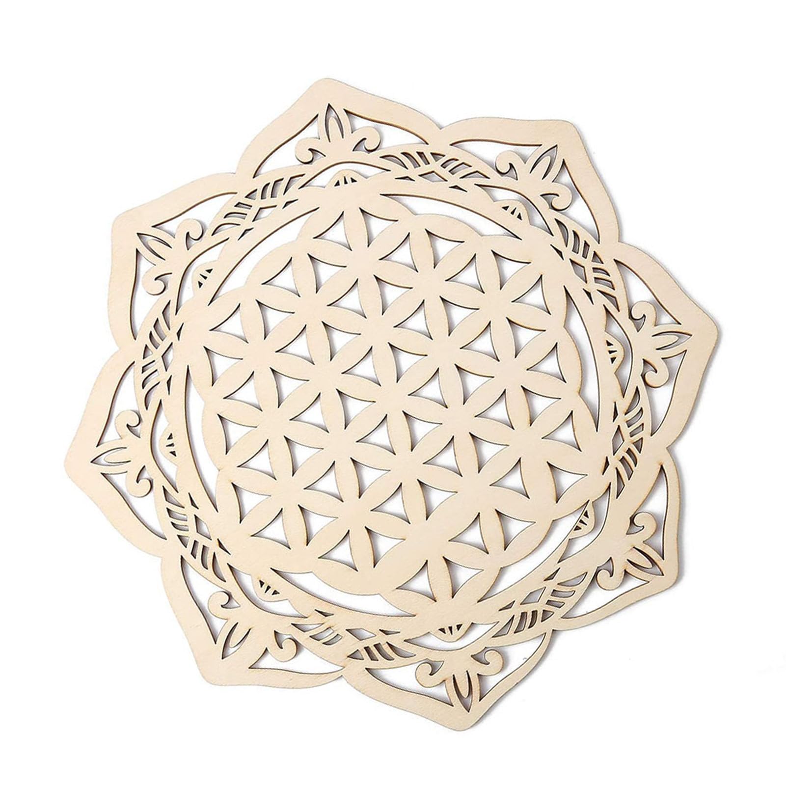 Pomurom Baum des Lebens Wanddeko, 28CM Heilige Geometrie aus Wandkunst, Grid Board Spirituelle Symbol für Yoga Meditation Zuhause Schlafzimmer Wohnzimmer Wandschmuck Dekoration