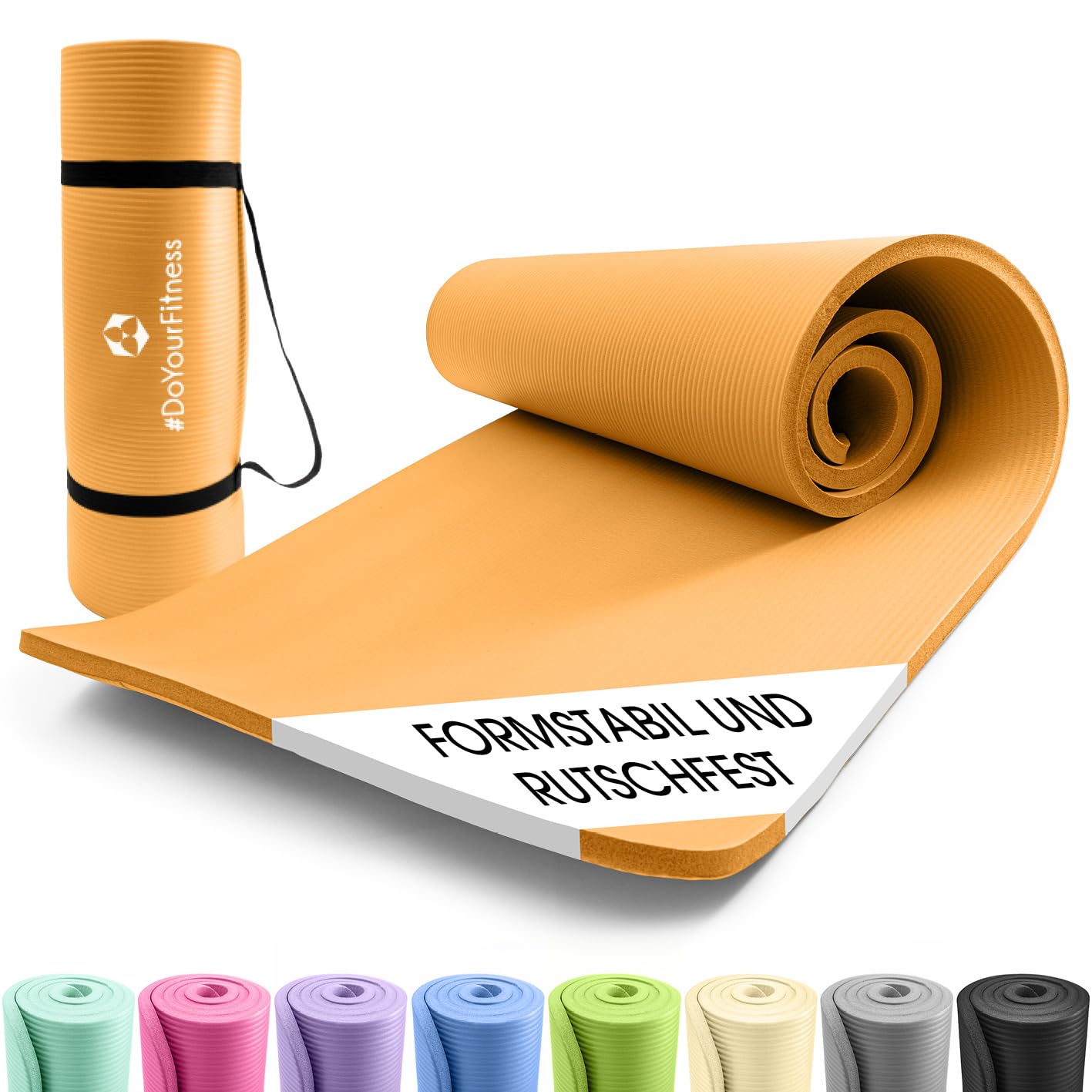 #DoYourFitness Yoga Mat Non-Slip. For Beginners and Advanced Users. Thickness from 0.8 cm to 2 cm. Joint-friendly Gymnastics Mat. 183 cm x 61 cm or XXL 190 cm x 100 cm (Suitable for Indoor/Outdoor)
