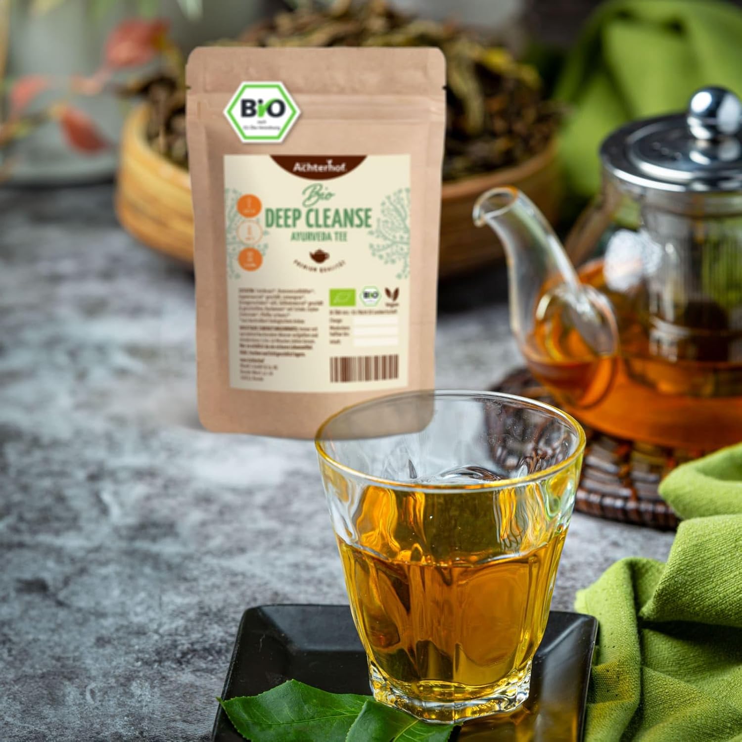 Ayurveda Tee Deep Cleanse Bio 100g | fein abgestimmte ayurvedische Zutaten | wohltuender Kräutertee | vom Achterhof