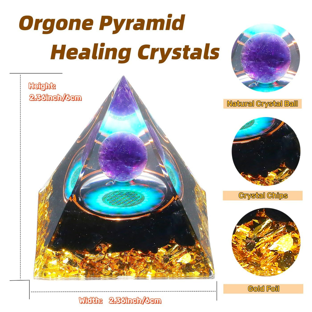 XIANNVXI 2.4" Große Pyramide Tigerauge Obsidian Stein Kristalle Edelsteine Pyramiden Natürliche Witchy Decor Energie Geschenke für Frauen Männer