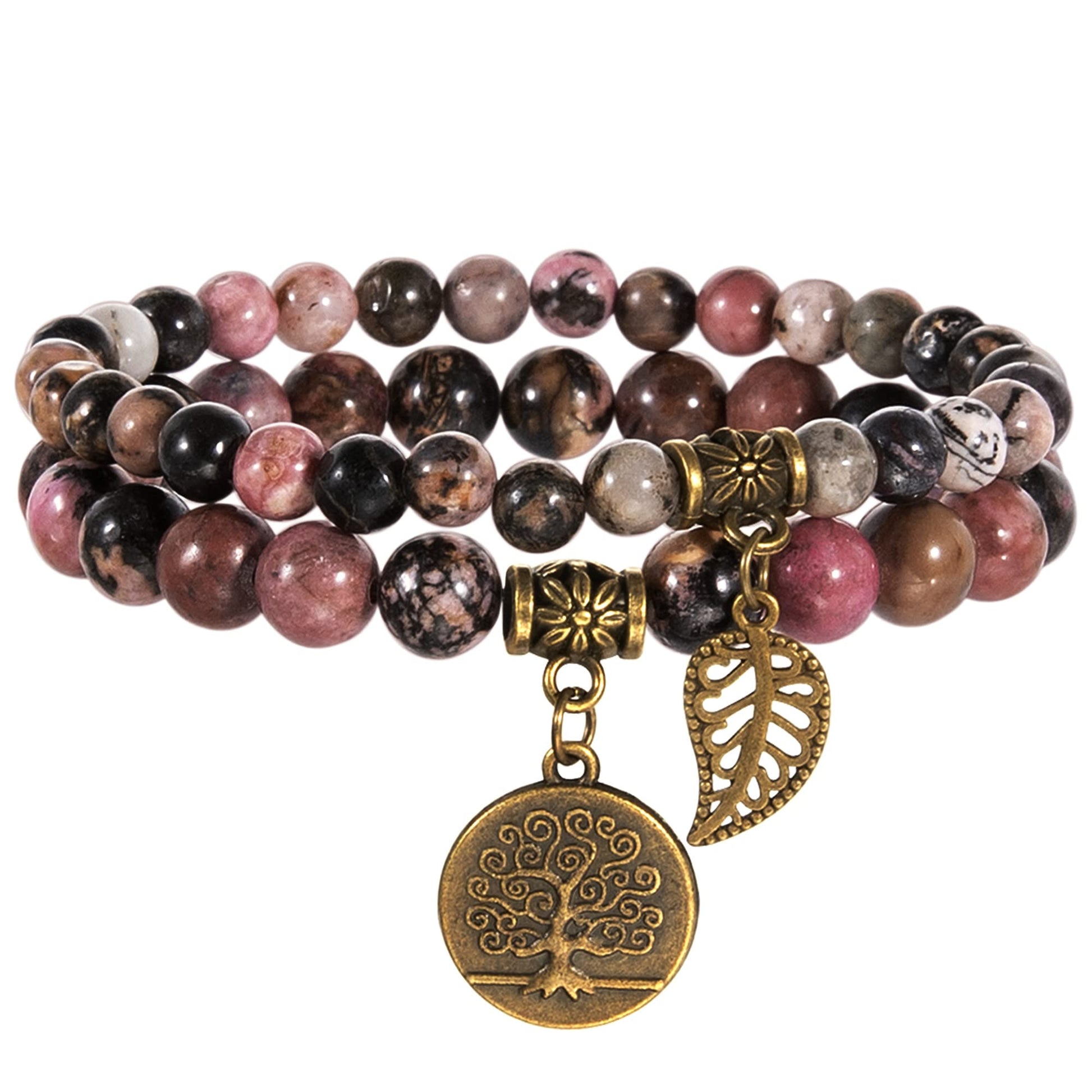 Farfume Chakra Armband Echte Steine, Echte Steine-Edelsteine Armband fur Damen