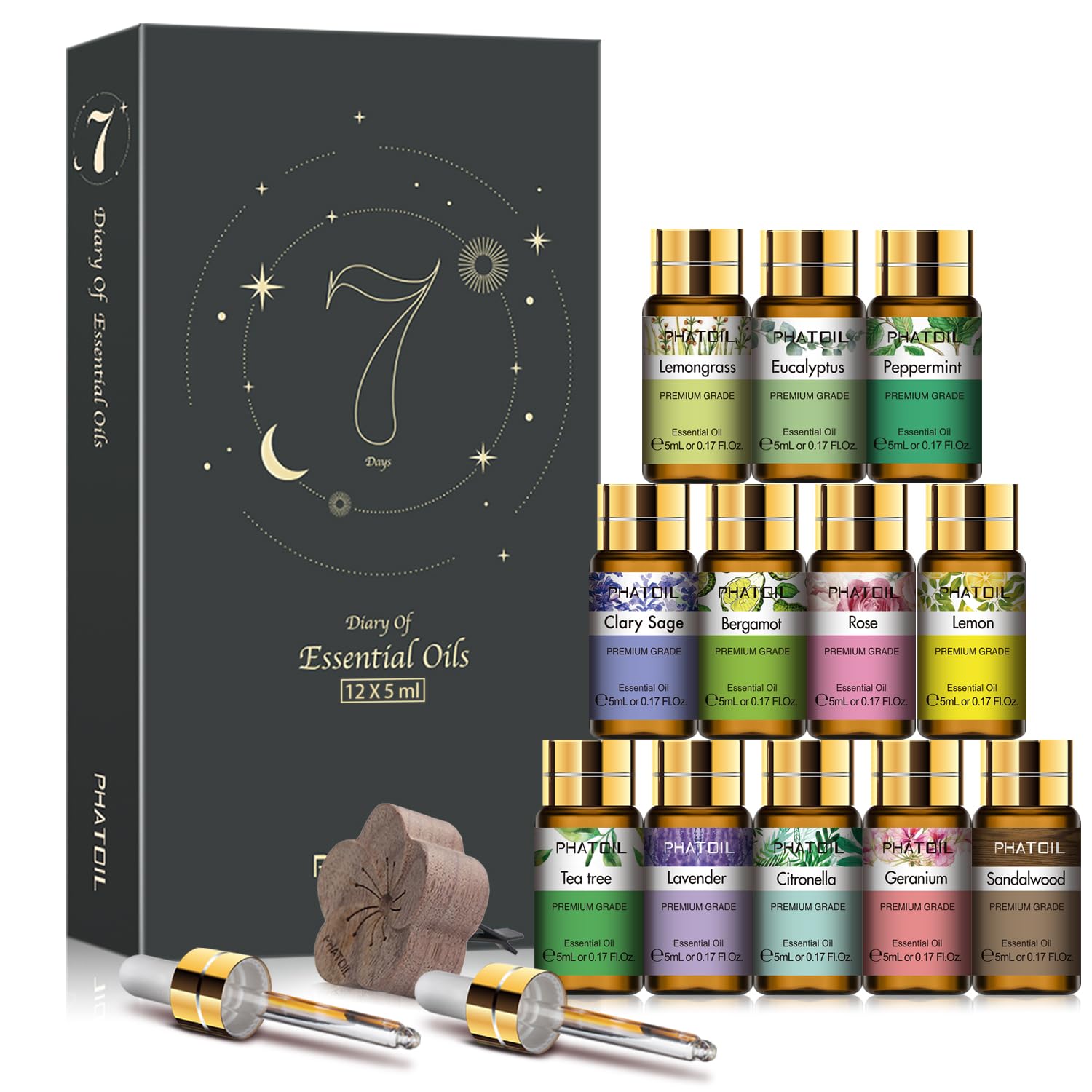 PHATOIL Essential Oils Gift Set, Aromatherapy Oil for Diffuser, Skin Care