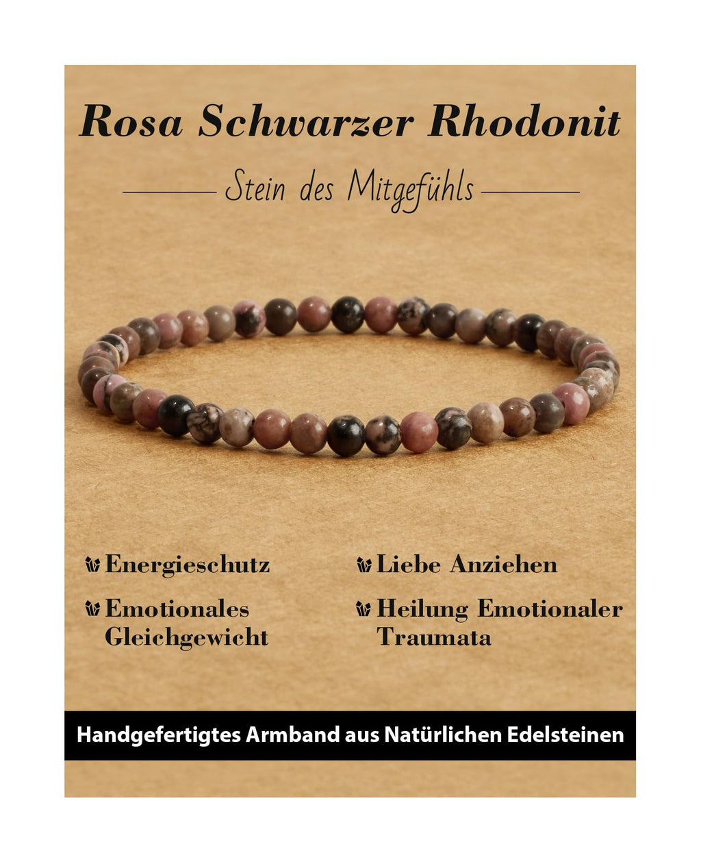 4 mm Stretch Bracelet Made of Real Natural Stone Beads, Healing Stone Bracelet, Yoga Bracelet for Women, Men, Lucky Bracelet, Friendship Bracelet, Replacement Beads Included