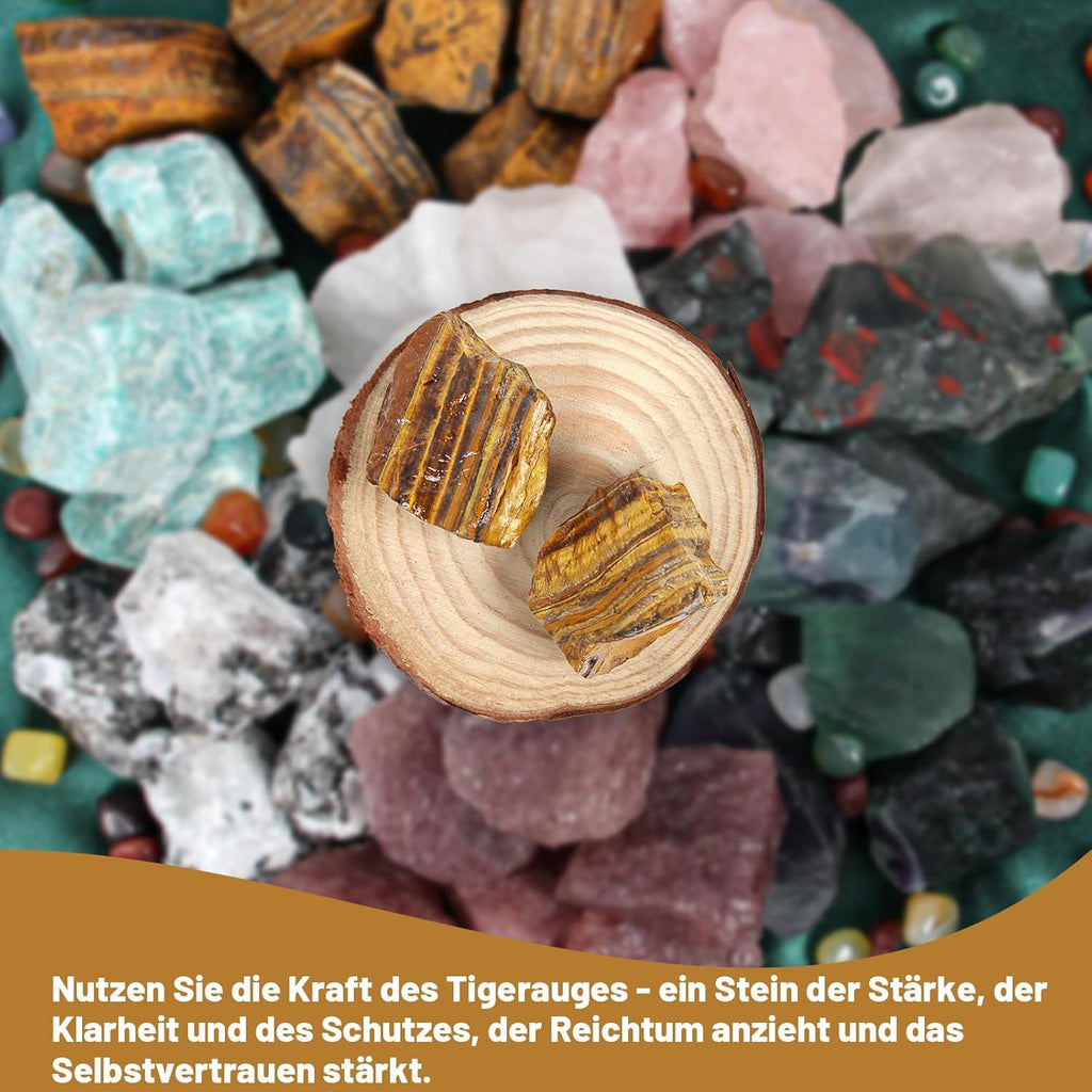500 Gramm Naturbelassene Tigerauge Rohsteine, Natürlicher Tigerauge Rohkristall zur Wasseraufbereitung, Heilsteine Wassersteine