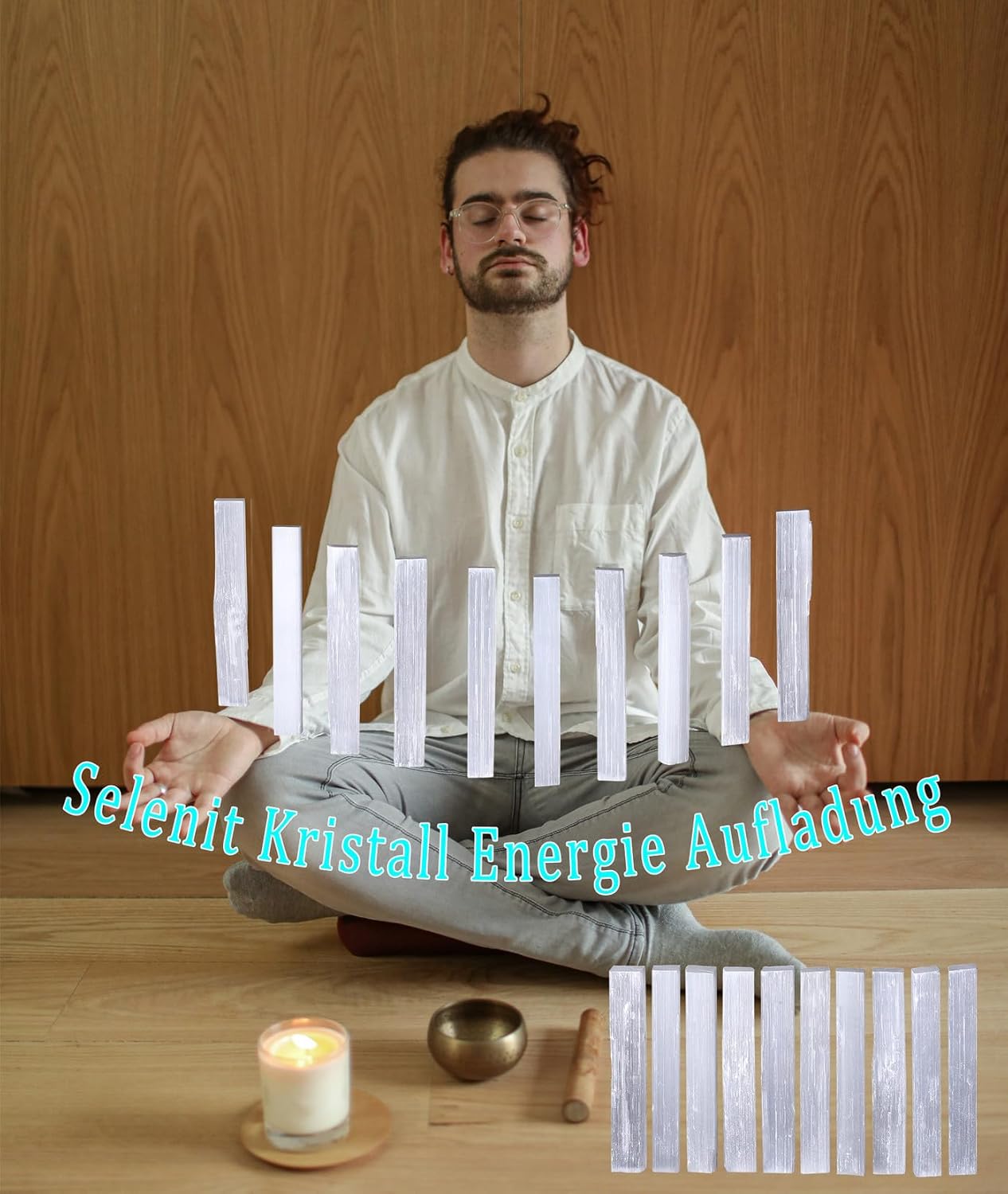 6 PCS 4" Selenit Stein in Bulk, Groß Selenit Kristalle, Edelsteine, Heilsteine für Hexerei Zeremonie, Reiki und Chakra Balancing