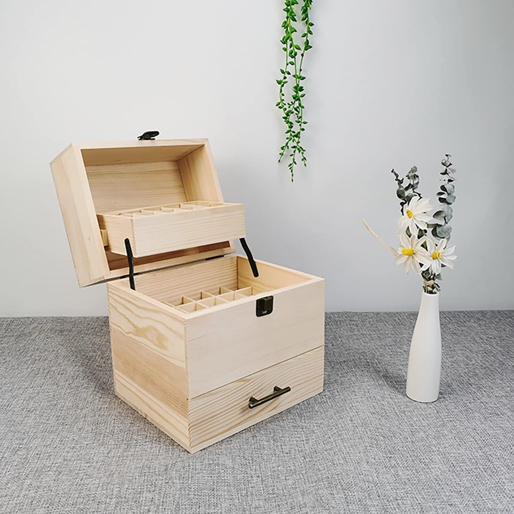 Aufbewahrungsbox für ätherische Öle aus Holz für ätherische Öle, Ständer, Halter für 15-ml-Flaschen, Nagellack-Sammlung. (59-Steckplatz)