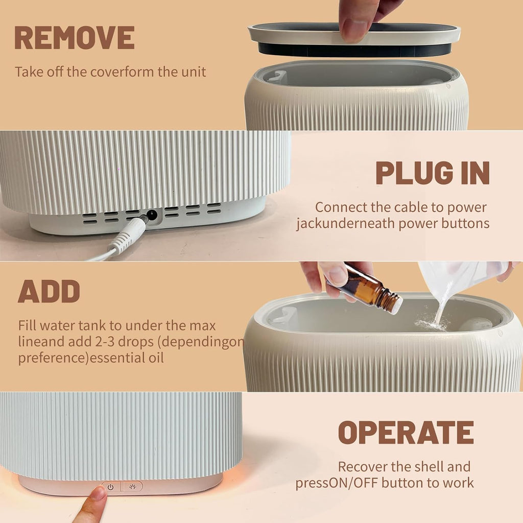 LIFFY Essential Oil Diffuser - Fireplace Fire Flame Aromatherapy Diffuser, Mist Humidifier with Multi-Color LED Lights, for Bedroom, Yoga Spa | Whisper-Quiet Operation, Ideal Gifts