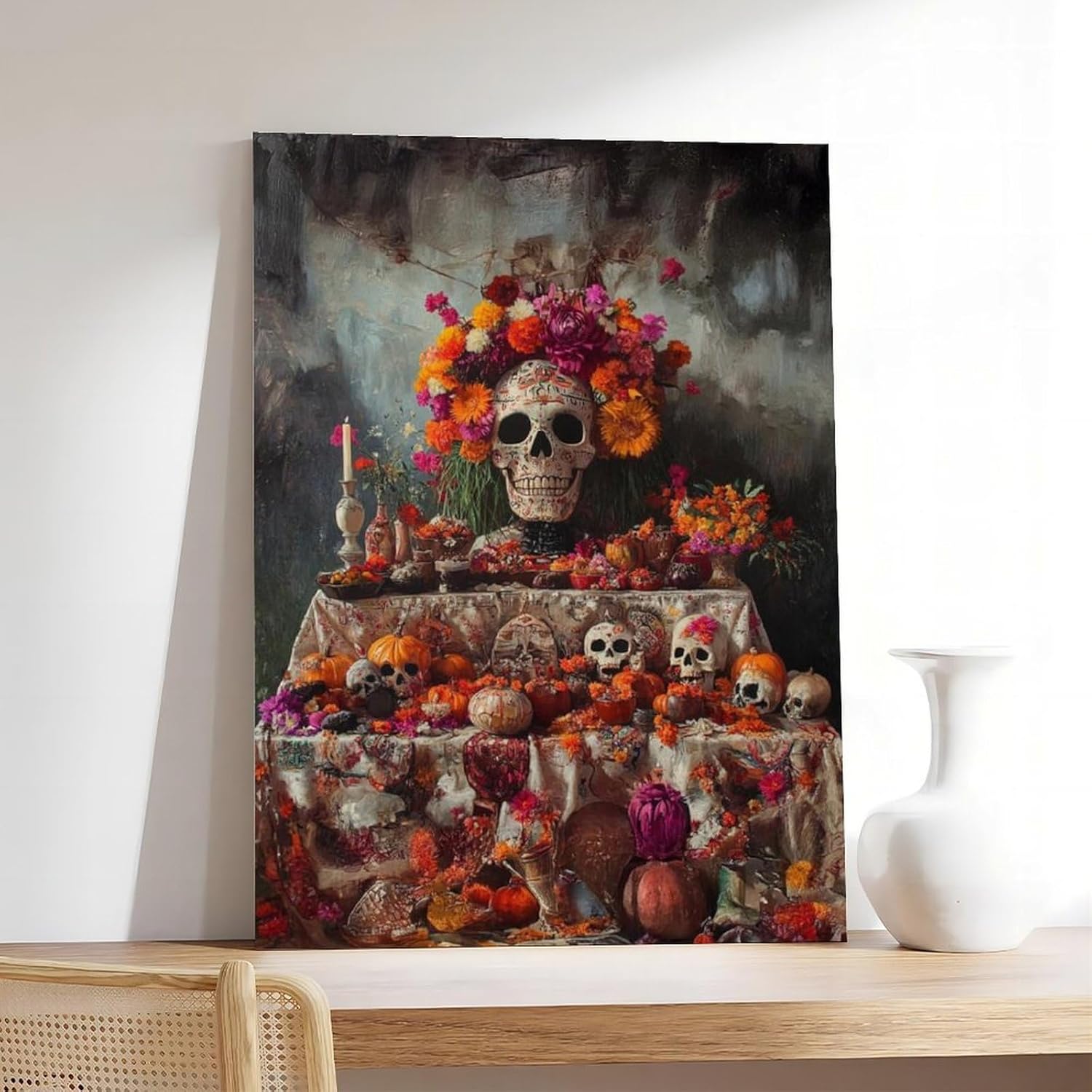 Leinwandposter Altar De Muerto, Schlafzimmer, Dekoration, Landschaft, Büro, Raumdekoration, Geschenk, 20 x 30 cm