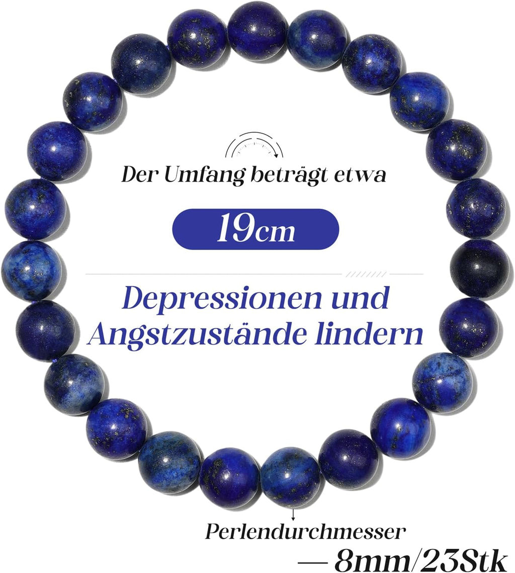Handmade Genuine Natural Stone Beads Healing Stones Bracelet, Women's Men's Chakra Bead Bracelet, 8 mm Round Gemstone Yoga Bracelets, Includes Replacement Beads