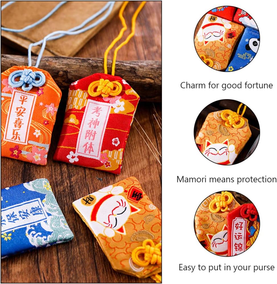 Garneck Japanischen Omamori Reichtum Gute Luck Charms Schrein Glück Amulett für Liebe Bildung Reichtum Gesundheit Gelb