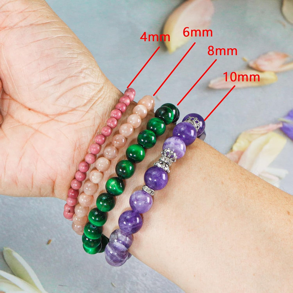 Natural Stone Beads, Gemstone Beads, 45 Pieces, 8 mm, Natural Stone, Unakite Gemstone Beads, Polished Round Gemstones for Threading, Gemstones, Stone Beads for Bracelets, Necklaces, DIY Jewellery,