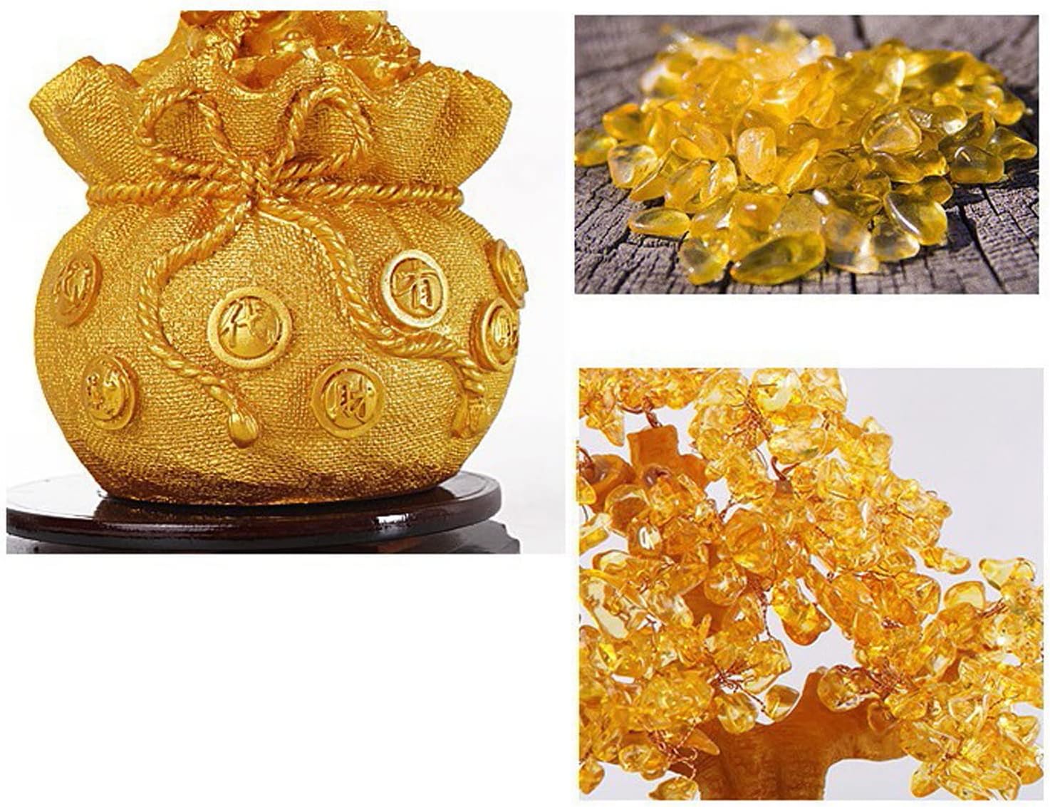 Oneroomone Reicher Baum, Geld Baum Feng Shui Bonsai, Gold Glücksbaum, für Zuhause, Büro, Ladendekoration